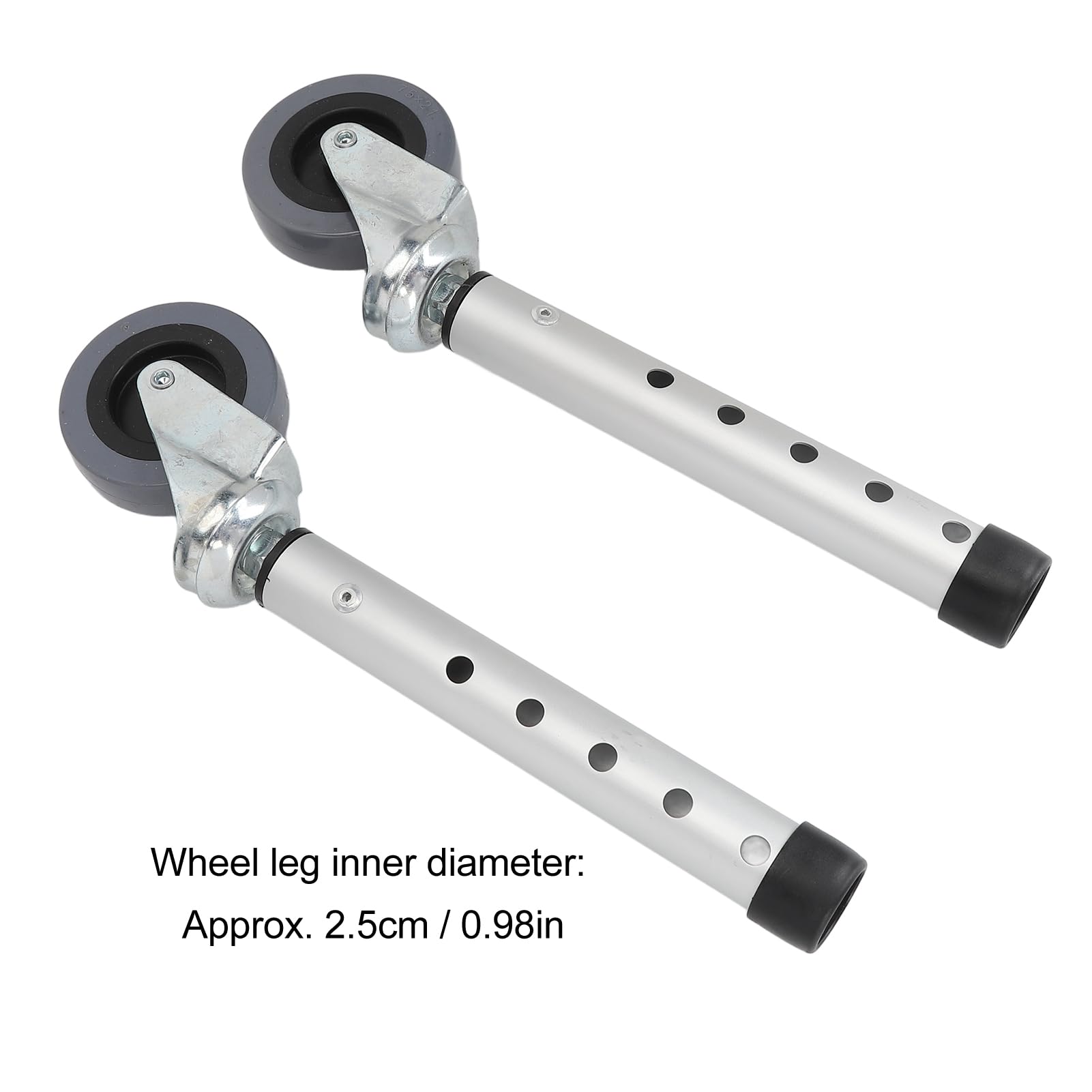 BRRNOO 2 Ruedas para Andador, Accesorios de Repuesto para Andador, Ruedas Giratorias Universales para Pies de Andador, Repuesto de Altura Ajustable para Personas Mayores