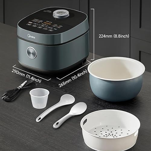 Miniatura 7 de Midea Olla arrocera sin cocer de 8 tazas, olla arrocera de cerámica antiadherente con olla interior recubierta de celadón, 15 programas de cocción