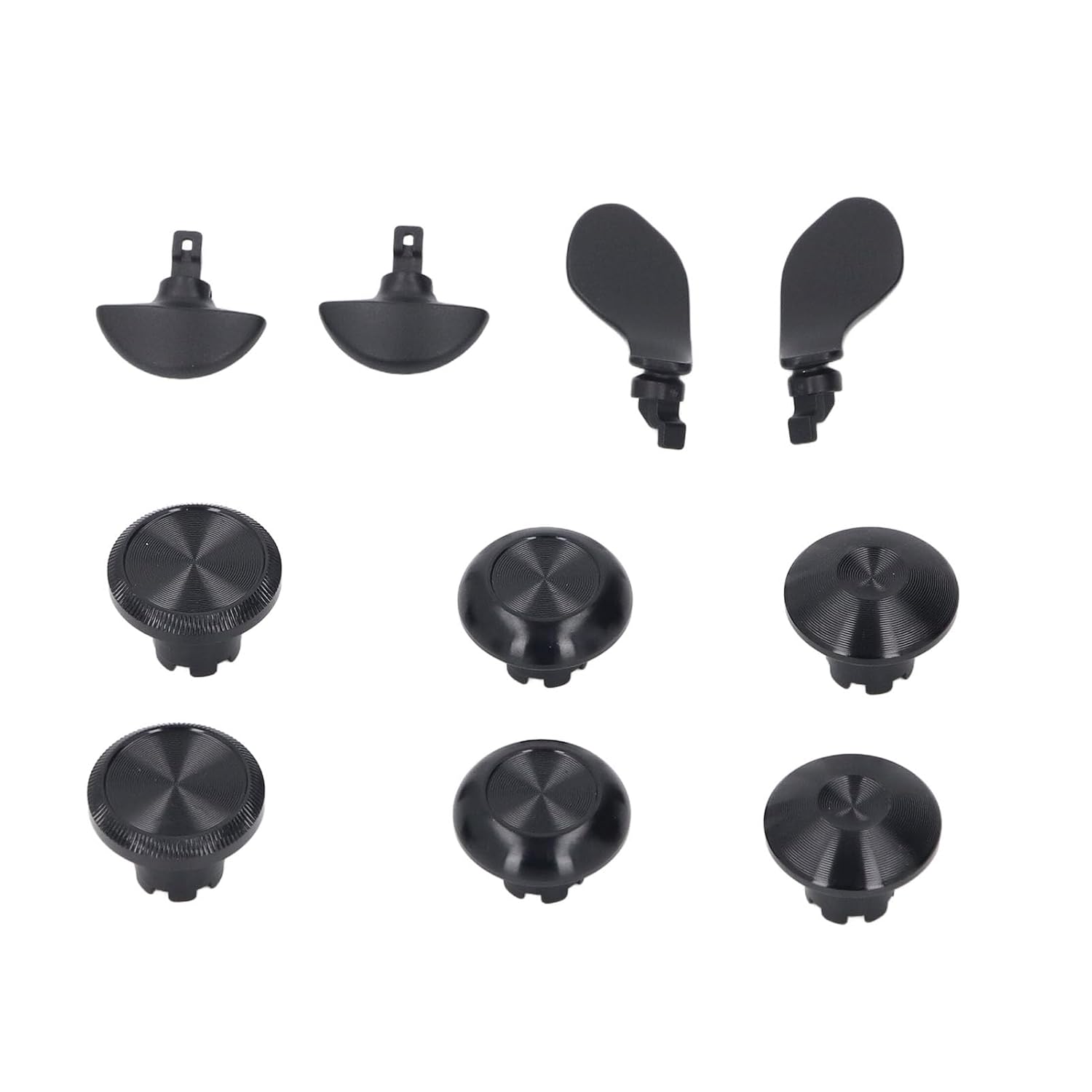 Vvikizy Metal Thumbsticks, Stainless Steel Replacement Joystick Thumb Sticks Buttons with Paddles, for Edge Wireless Controller (Black)