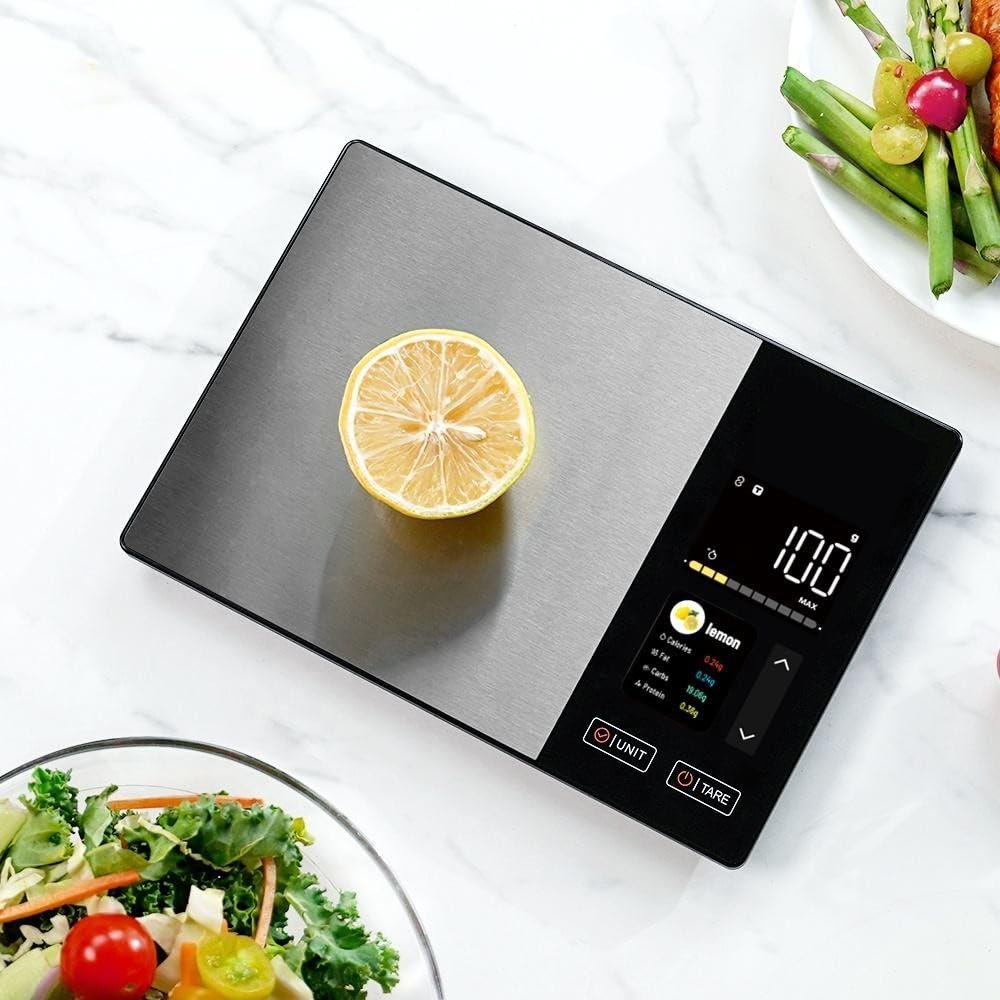 Right Choice Smart Nutrition Kitchen Scale, Bluetooth Food Scale, Calorie & Macro Tracker, Stainless Steel, 5kg, TFT Display, Tare Function-image-27