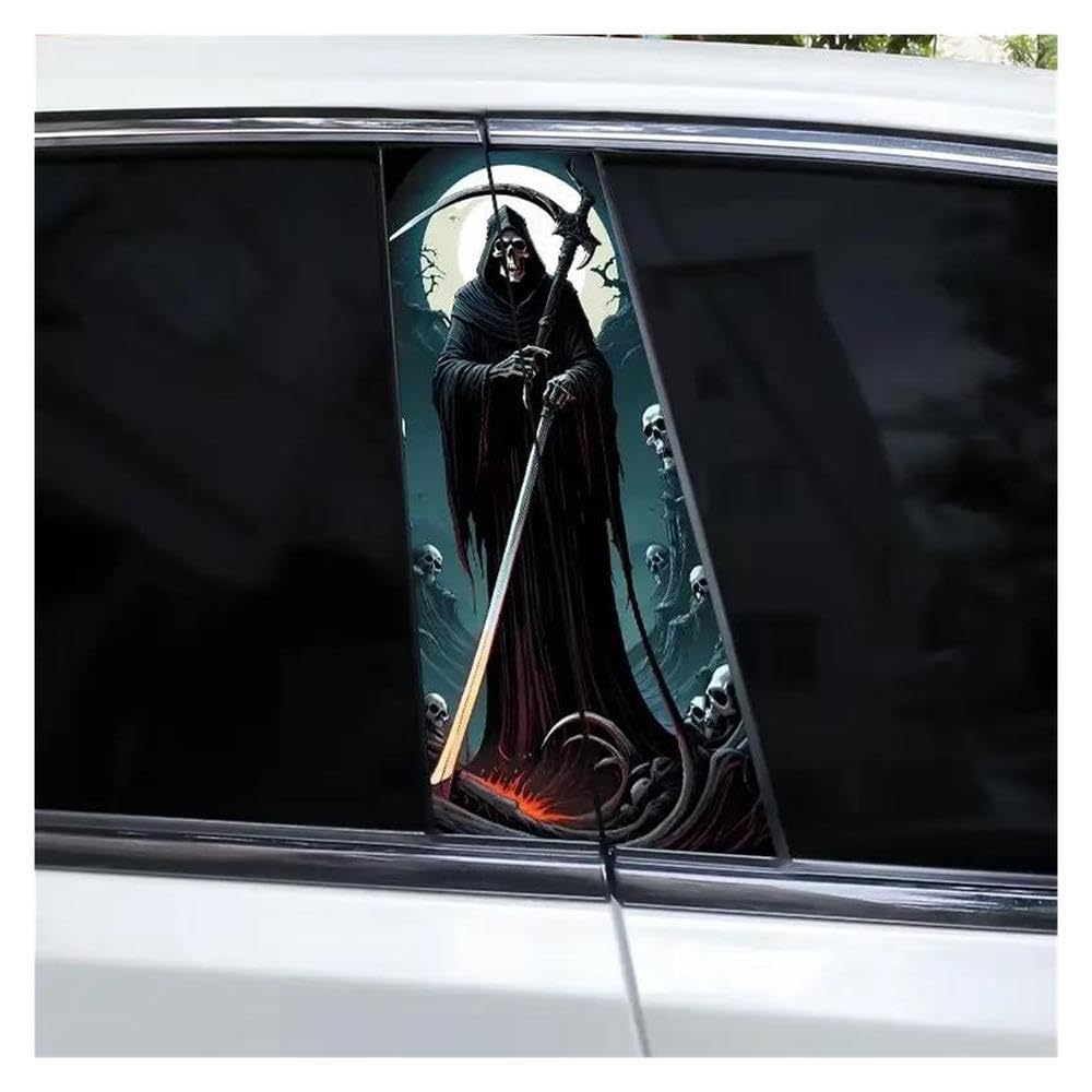 Body Parts 2pcs Car B-Pillar Decals Skull Cool Vinyl Waterproof Decals DIY(E)