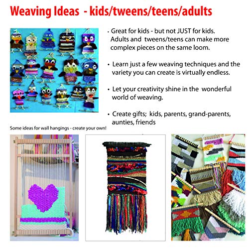 Leesa T Weaving Loom Kit For Kids Or Beginner Adults. Set Includes Yarn, Instructions, Beginner Owl Pattern. 13"X10" Ready To Use, Complete First Project Straight Out Of The Box. Multi-Craft Loom. #TOP5