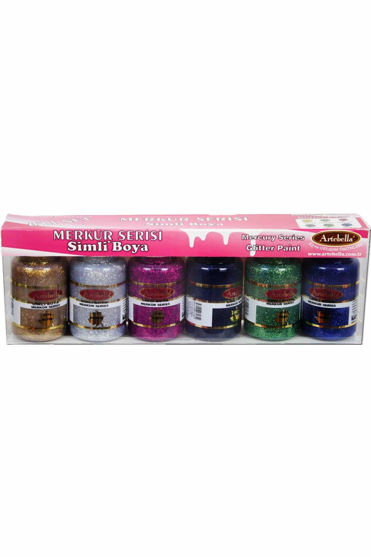 Vernice glitterata serie Mercury, 50 ml, set da 6