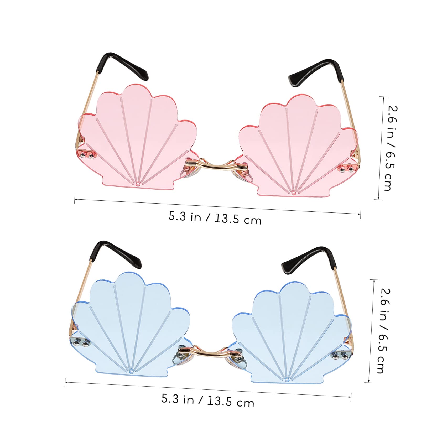 SHERCHPRY 4pares Gafas Sin Forma De Concha Lentes Funky Accesorios De Rave y Espectáculos Unisex De Marco Marco