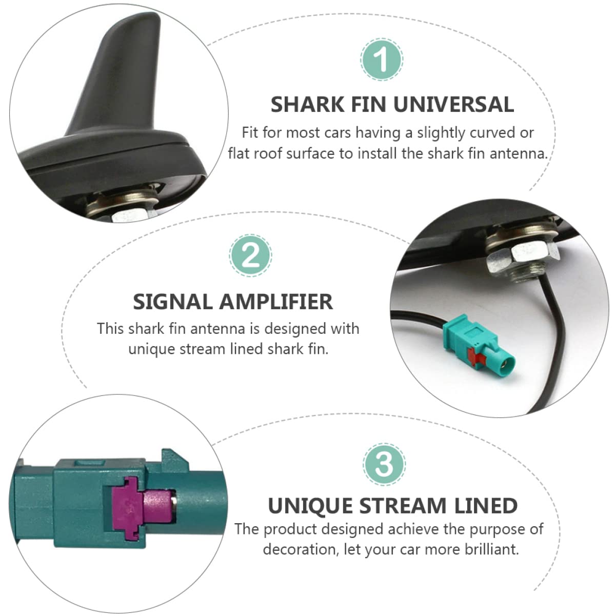 OSALADI 2pezzi Antenna Per Auto Finestra Squalo Antenna Di Ricambio Per Segnale Radio Installazione Facile Resistente Alle Intemperie Compatibile Con Seat