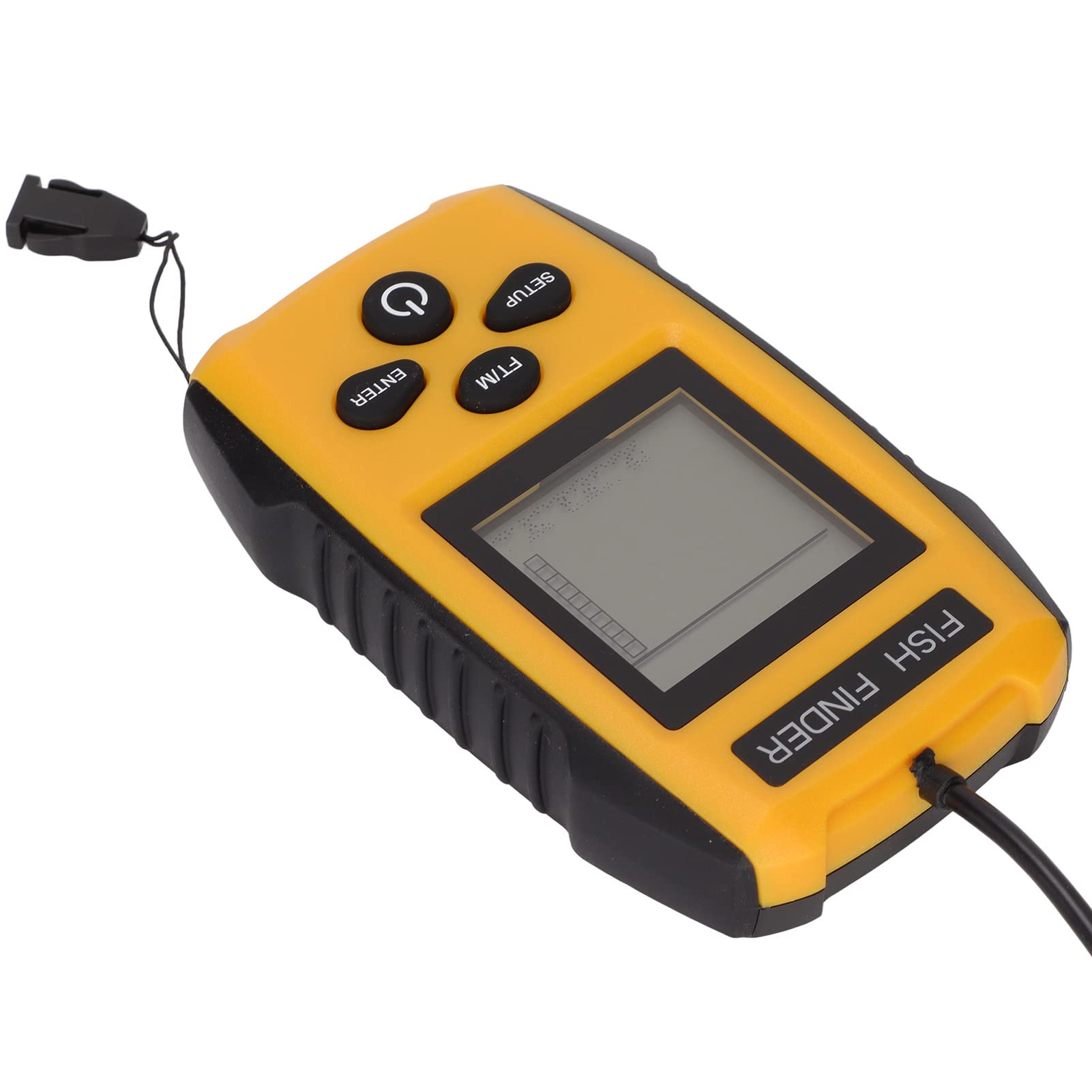 Sonarowy Detektor Głębokości 0,6–2 M Przenośna Echosonda z Wyświetlaczem LCD do Wędkowania w Rzece w Jeziorze Lodowym, ABS żółty + Czarny