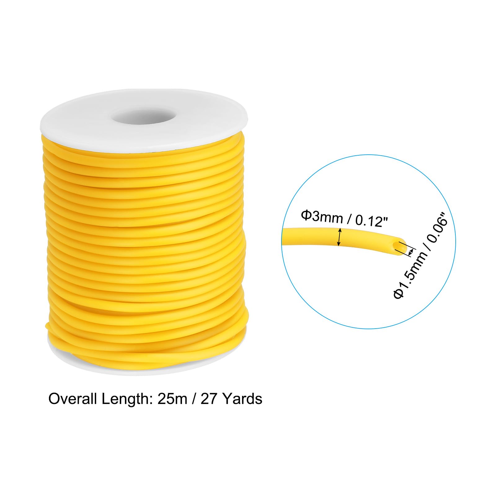 PATIKIL Hollow Pipe Rubber Cord 27 Yards 3mm - Image 2
