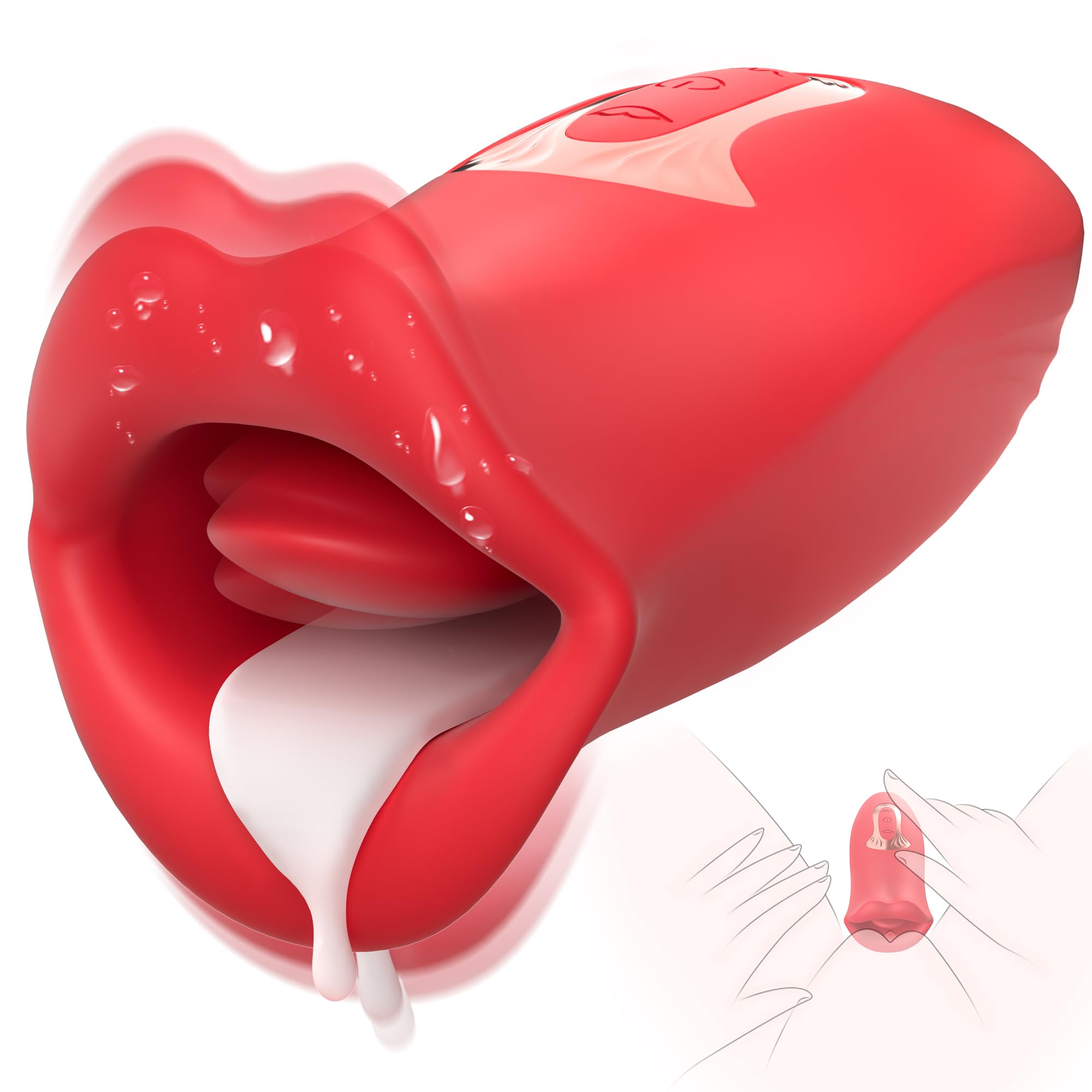 Tongue Vibrante Sex Toys per Donna Stimolare il Clitoride e G-Spot Donna con 10 Modalità di Vibrazione e 10 Modalità di Bacio Alla Francese, Silicone Massaggiatore per Coppia (GF-006)