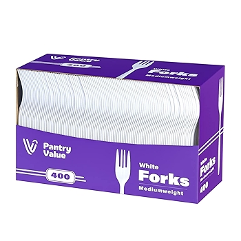 帕恩特里轻便白色一次性叉子