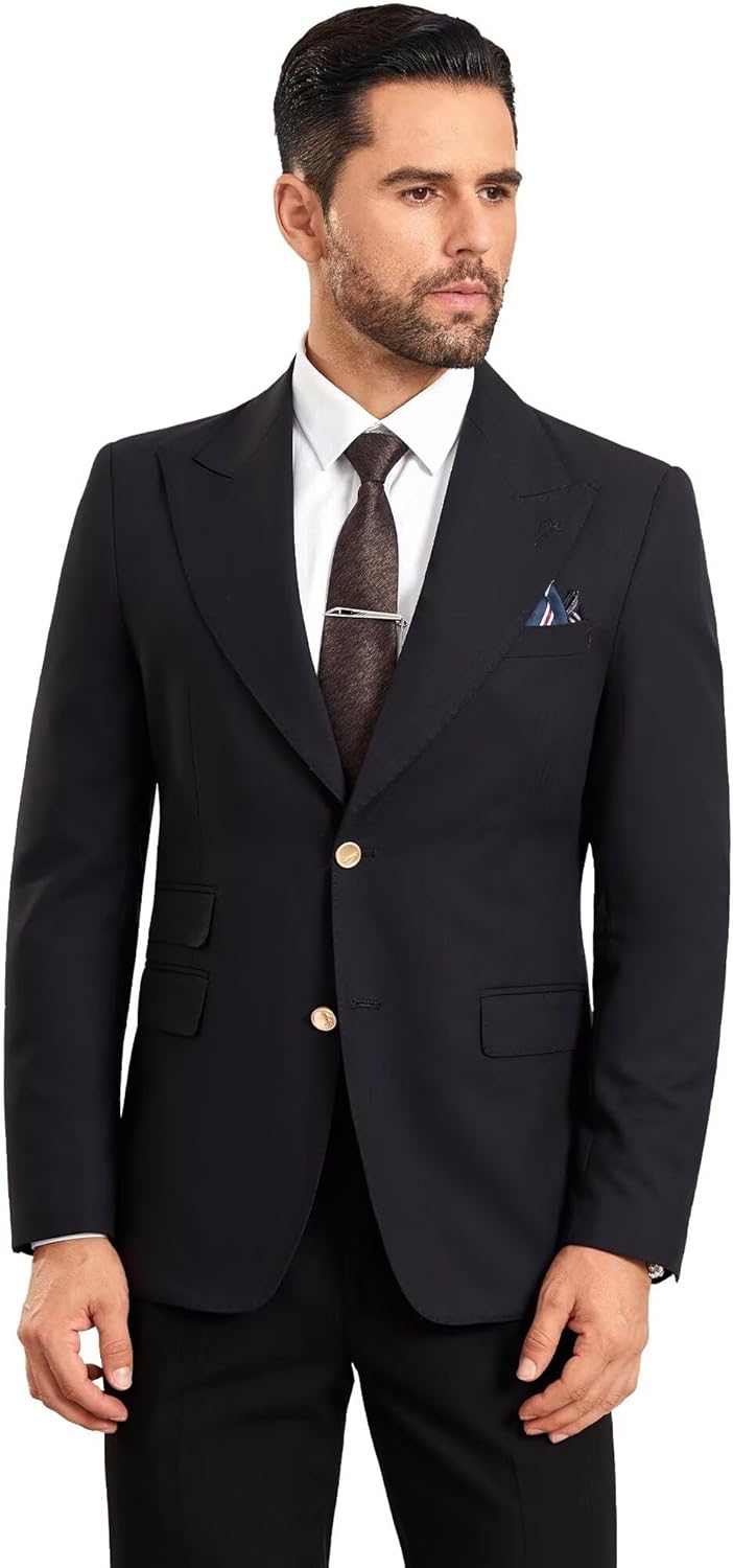 Men Blazer Jacket Slim Fit Casual Mens Sports Jacket Sport Coats Peak Lapel Mens Suit Blazer 2 Button Prom Tuxedo Men