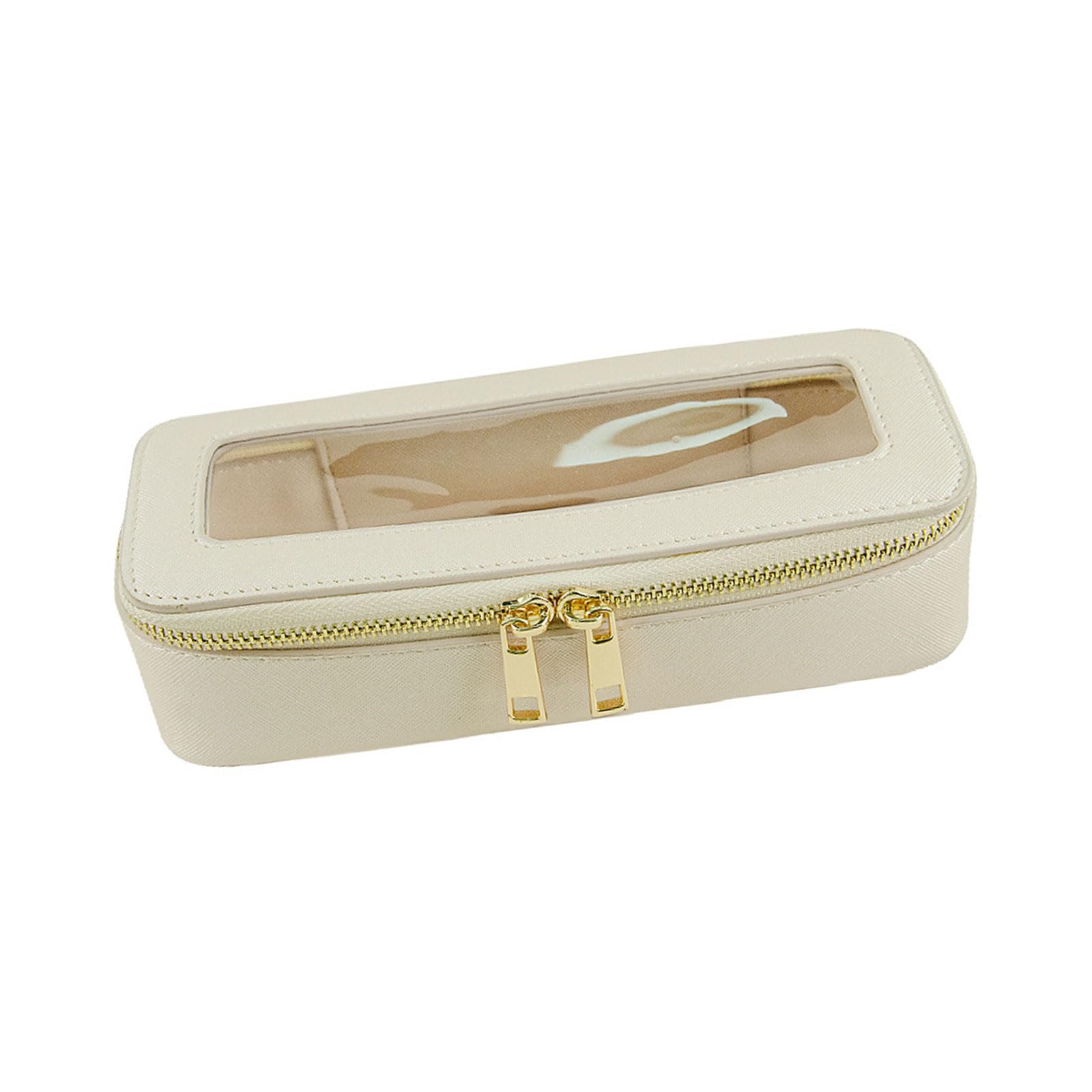 Mekalero Shell Gold Makeup Brush Storage Box Crafted From Practical Sturdy Pu Pvc Suitable For Home Or On The Way Beauty Needs Makeup Storage