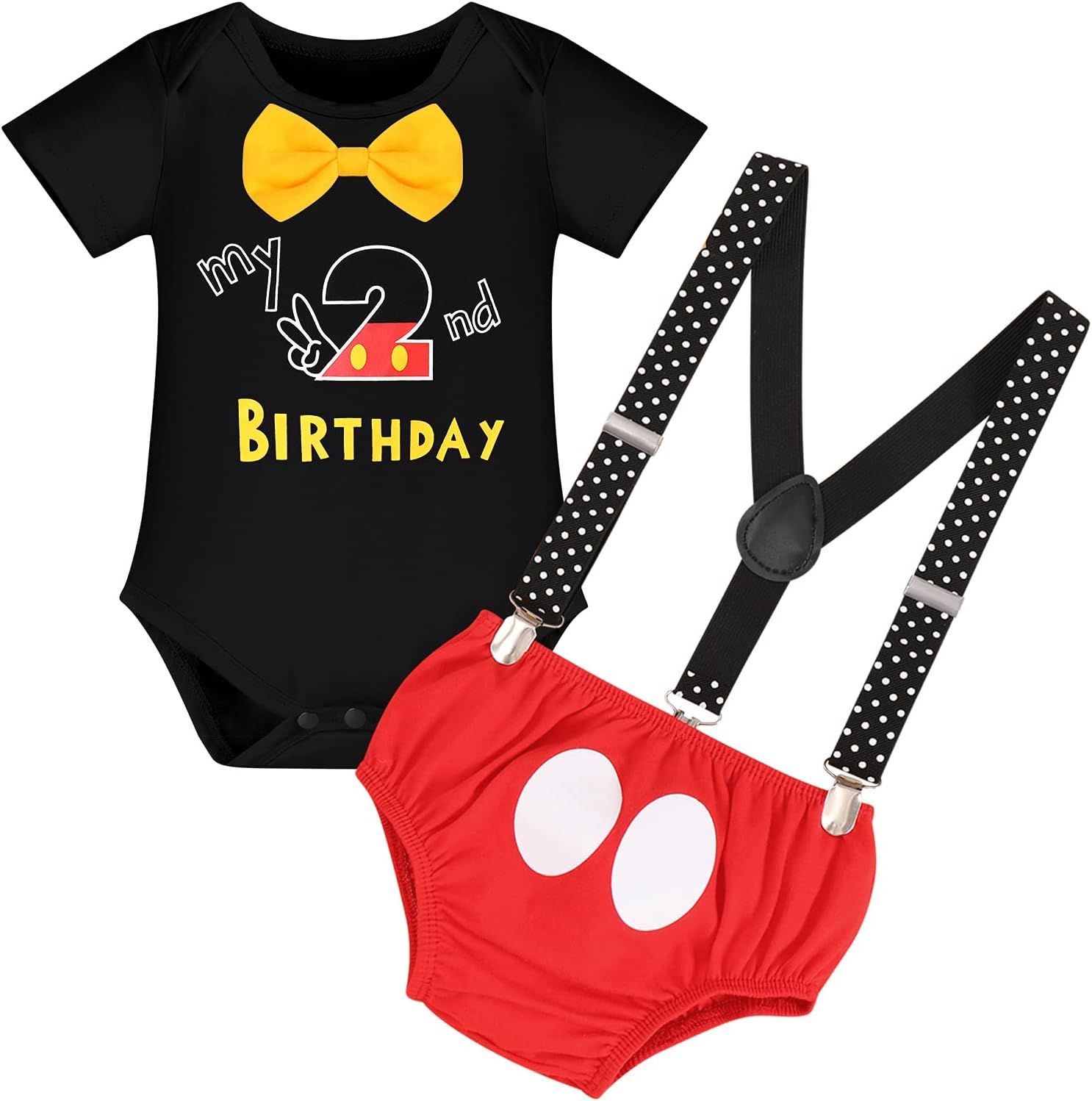 IBTOM CASTLE First Birthday Cake Smash Mouse Outfits for Baby Boys Gentleman Formal Suit Bowtie Bib Pants Tuxedo Clothes Set