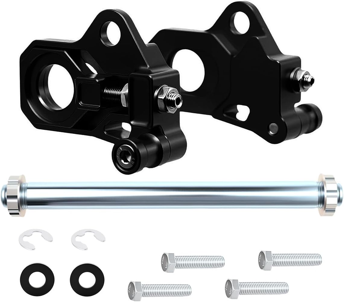 Motorcycle Rear Axle Adjuster Kit Compatible With For Harley Touring Street Glide Road King FLHR 2009-2023 (Black)