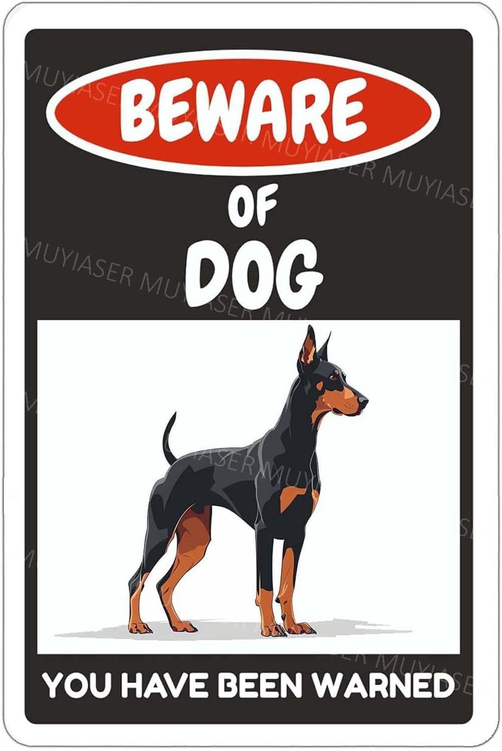 (2-Pack) Metal Tin Sign Beware Of Dog Sign Doberman You Have Been Warned Signs Door Sign Warning Sign For Fence Gate Yard Home Wall Decor 8x12 Inch