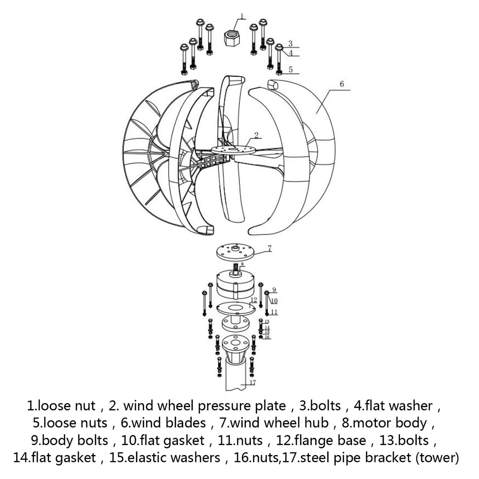 12V 24V 48V 220V Kit di generatore di turbina eolica Verticale, 6000w 5 Lanterna Lama Maglev Turbina eolica Generatore di mulini a Vento a Vento per casa/Barca/Fattoria