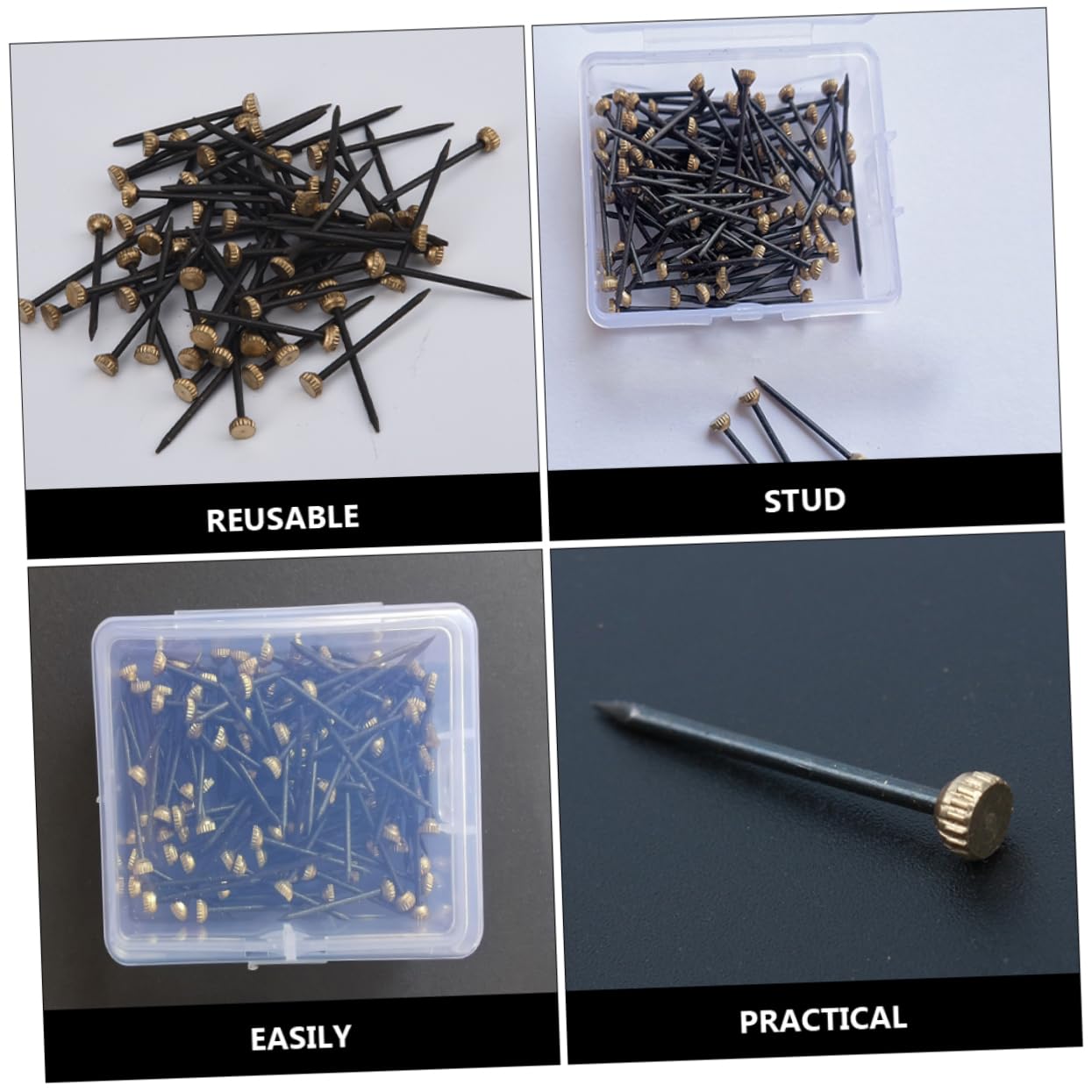 UKCOCO 450piezas Clavos Colgar Cuadros Para Fotos Clavos Rápidos Caja De Almacenamiento Perfectos Para Manualidades y Decoración De Hogar o Oficina
