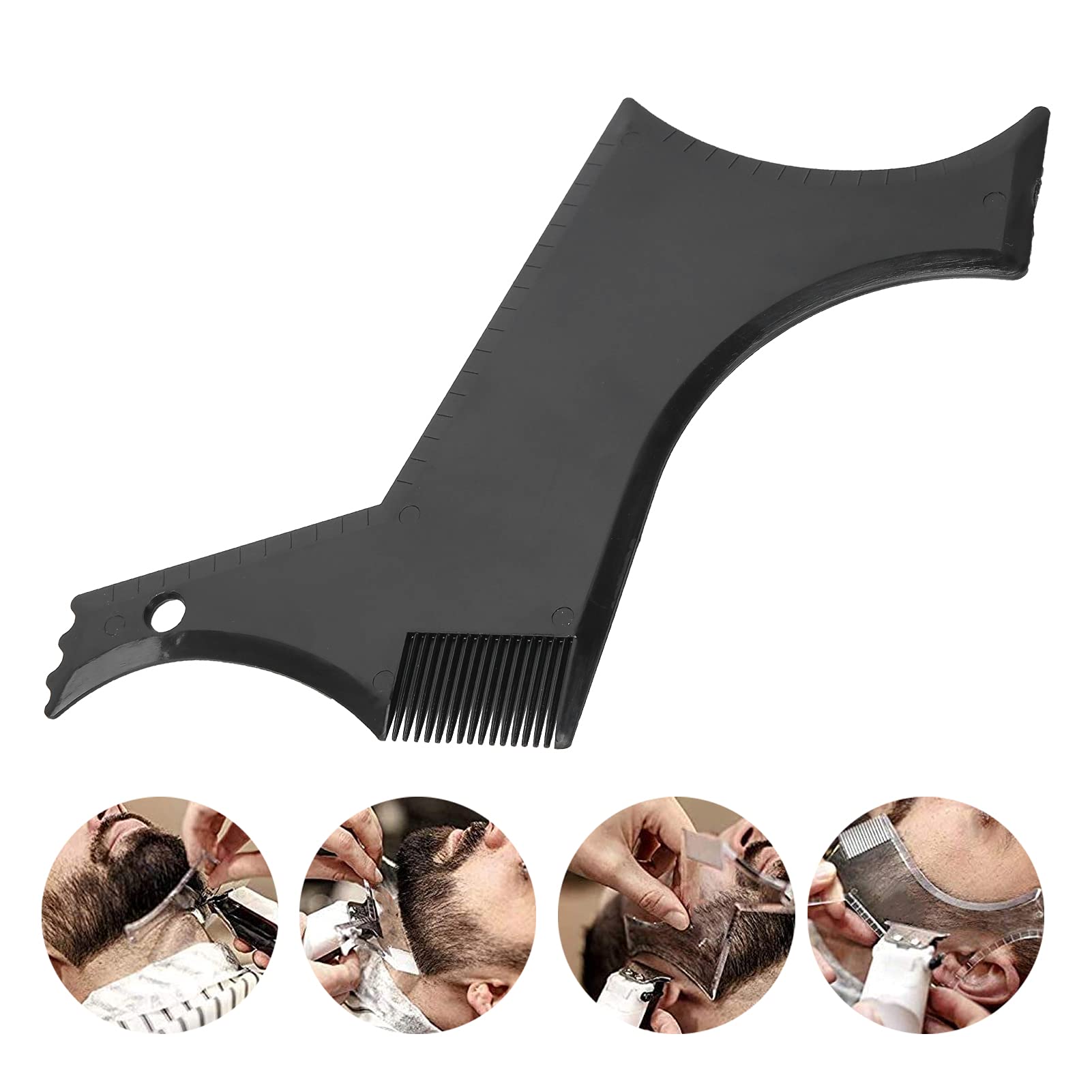 Strumenti per Modellare la Barba, Pettine Barba Uomo, Guida di Bellezza per Barba, Pratico Modello in Plastica per Taglio Perfetto e Rifinitura della Barba, Leggero e Portatile
