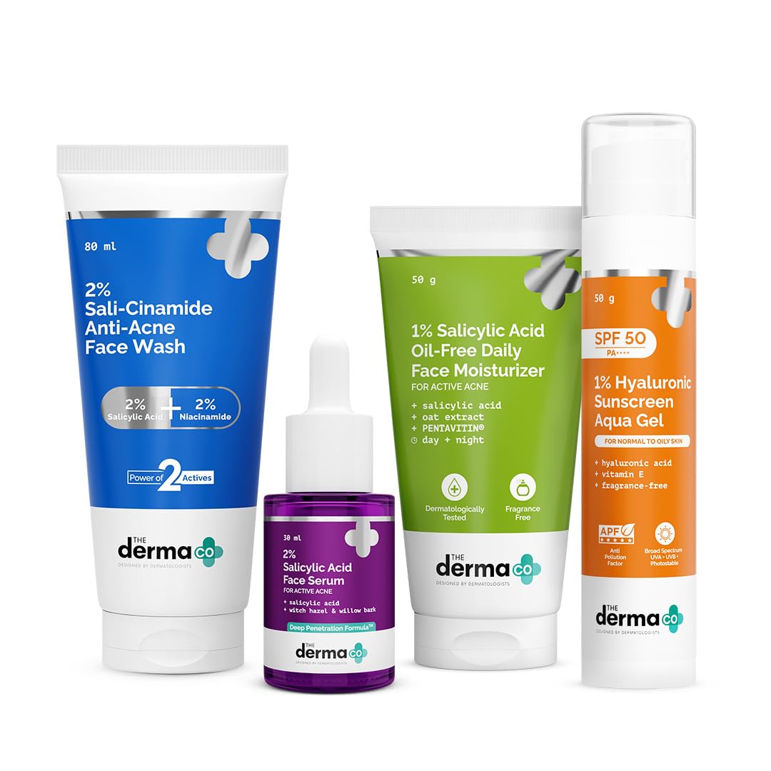 The Derma Co Set of 4 Sunscreen Gel, Face Wash, Serum & Moisturizer Combo-image-40