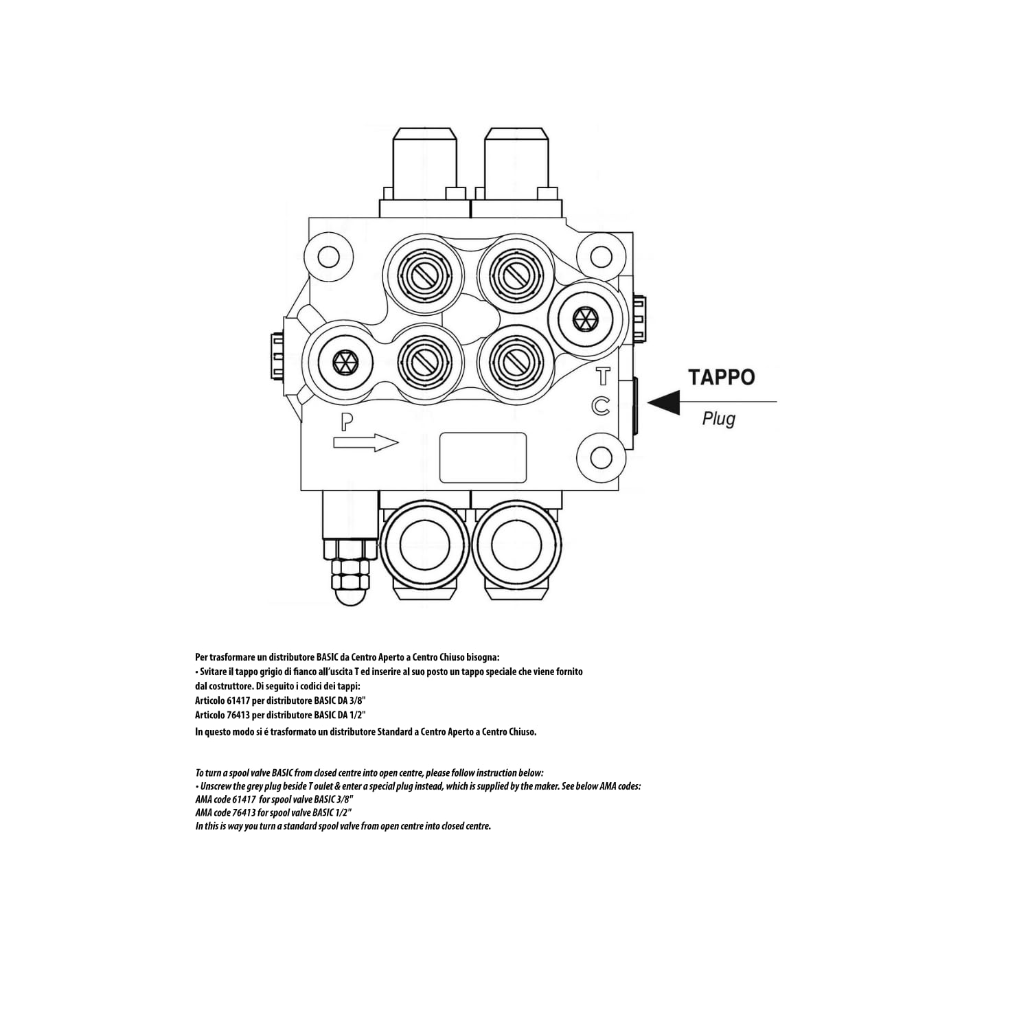 Distributore Oleodinamico Ama 5 Leve Doppio Effetto 40L
