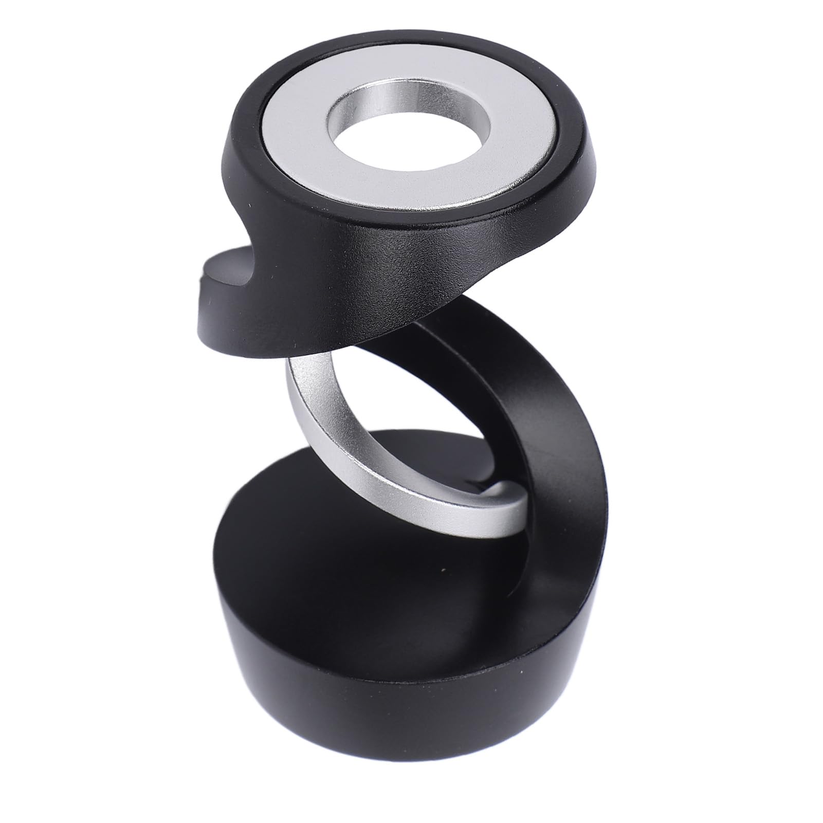 Generic Handcrafted Metal Desktop Gyroscope Toy, Premium Aluminum Alloy Ornament, Unique Relaxation Art Toy, Great Choice for Any Occasion, Suitable for Home Office Decor (Black+Silver)