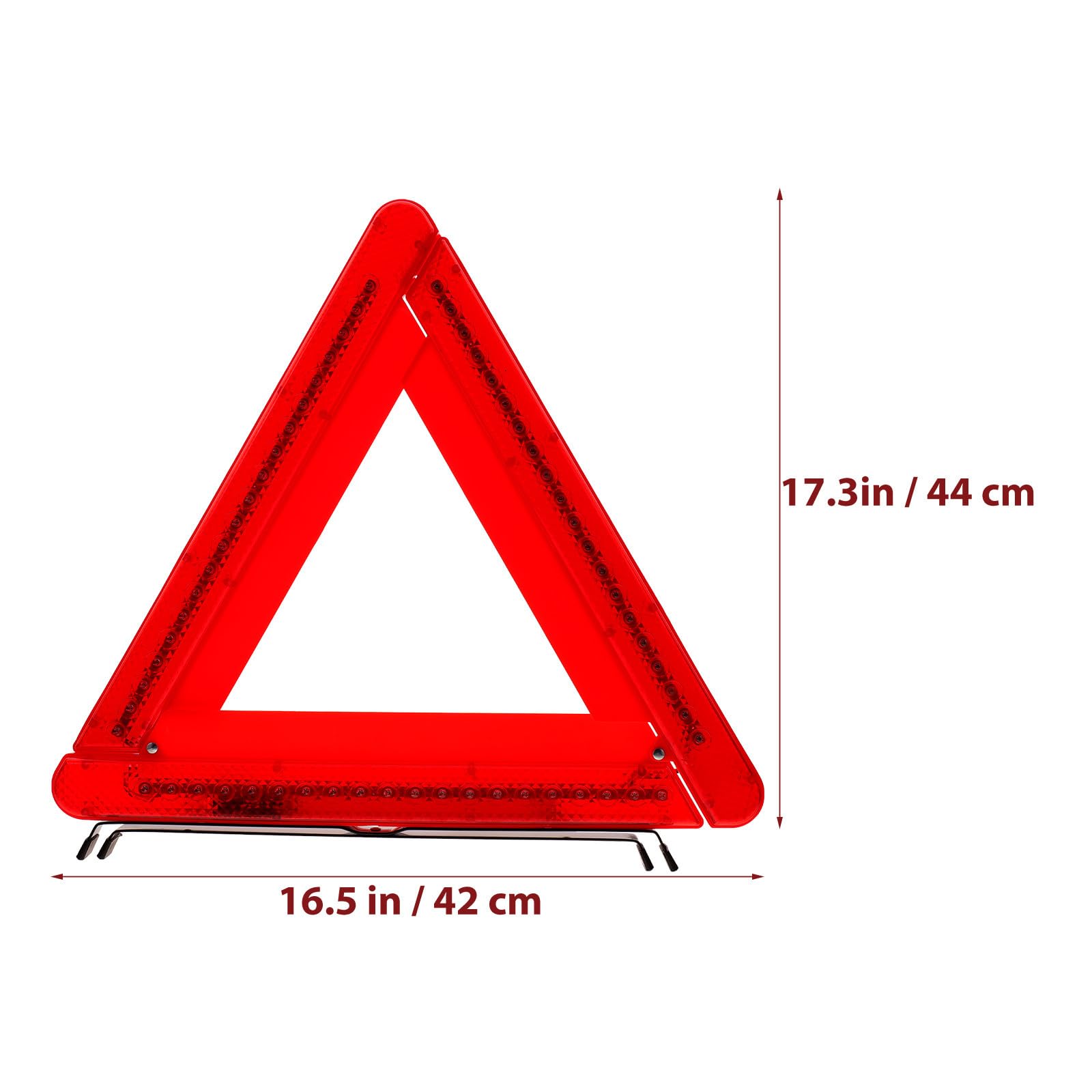 Hemobllo Triangolo di Pericolo LED Rosso Abs Pieghevole per Auto | Spazio Ridotto, Batterie 3 X Aa Non Incluse, Struttura Robusta e Formato Triangolare