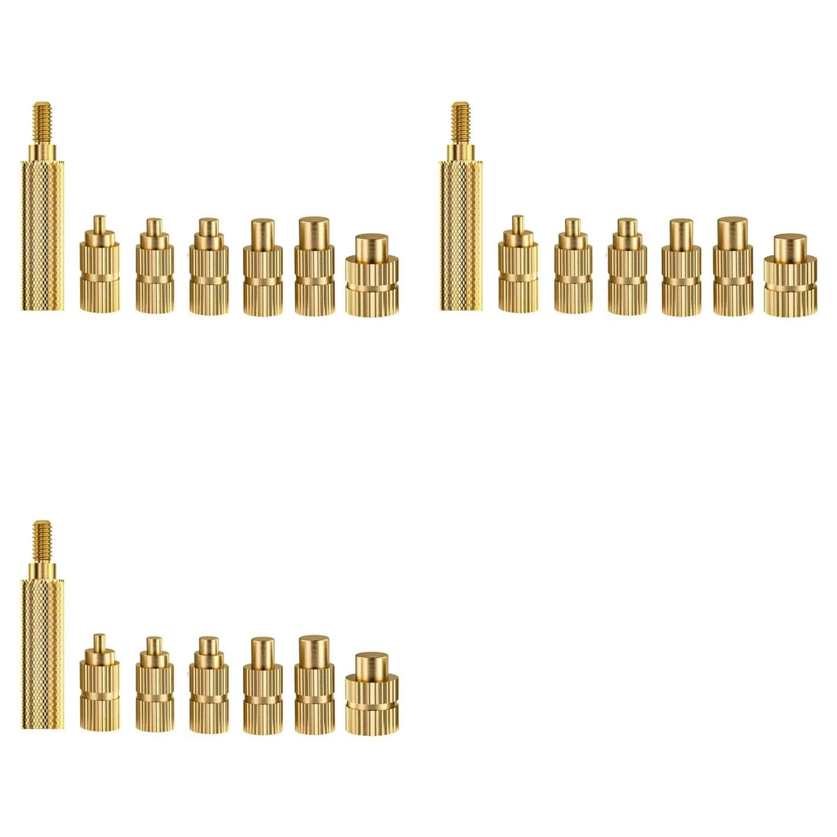 Hfgdnchva 21PCS Heat Set Insert Soldering Iron Tip Head M2 M2.5 M3 M5 M6 Hot Melt Insets Nut Brass Embedded Thread Insertion Kit