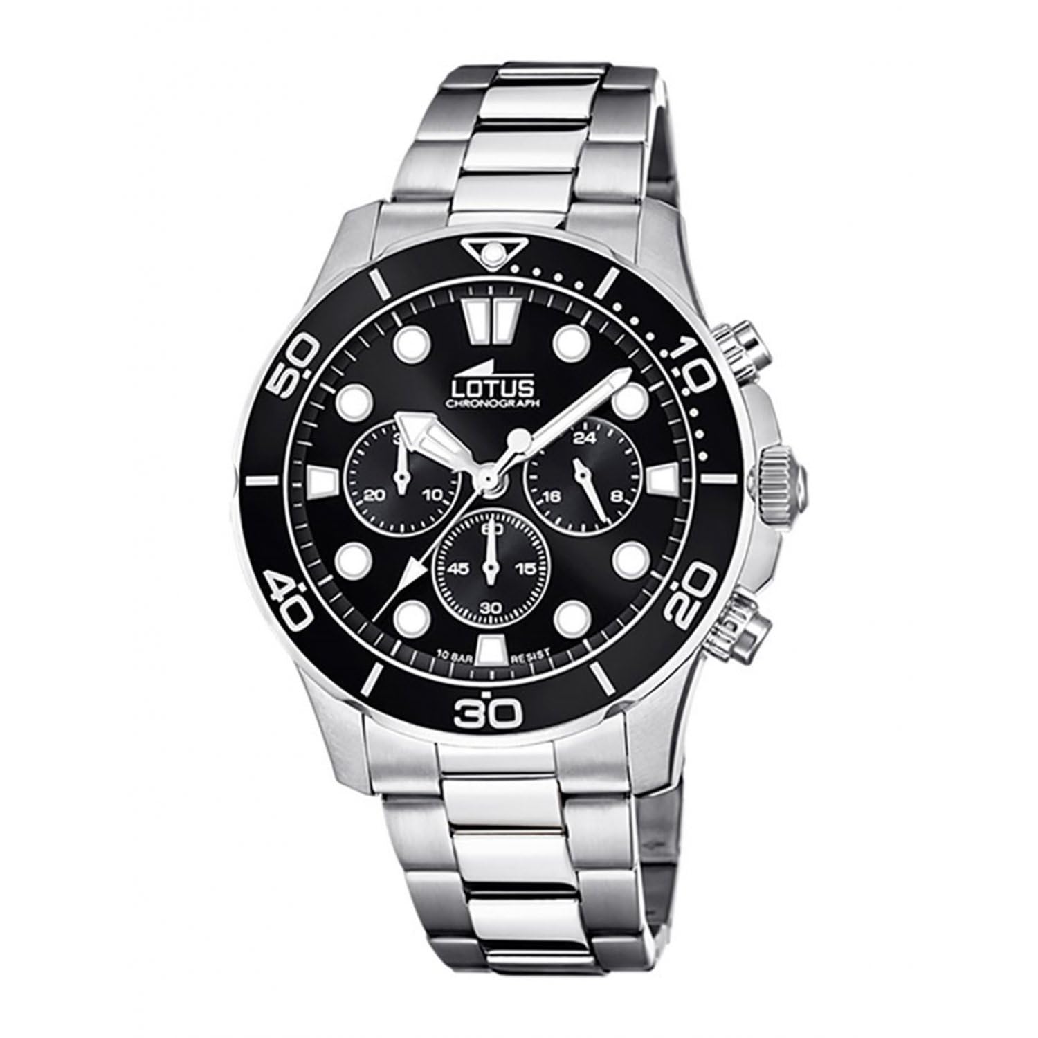 LOTUS Reloj Hombre Analógico de Acero Inoxidable 316l Plateado