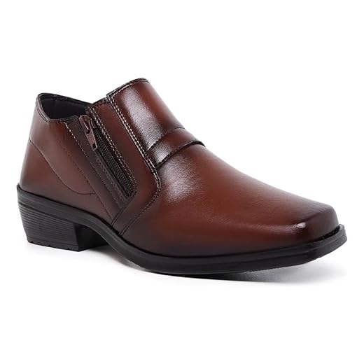 Bota Masculina de Couro Italiano Confort Coturno Social com Ziper Lateral Elegante