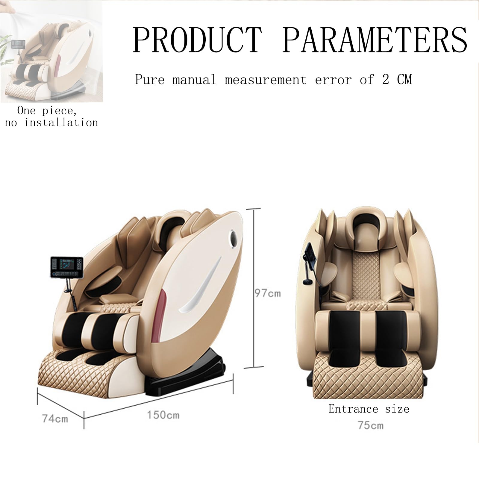 Sedia Da Massaggio,Massaggio Professionale Corpo Intero Intelligent Massage Recliner Vibration Function Soft Home Elderly Leisure Touch Screen(Noir)