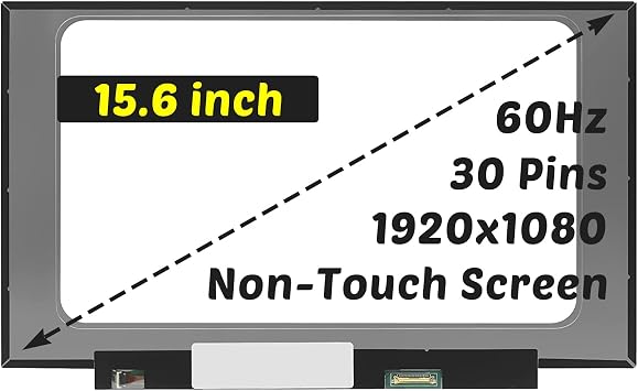 Replacement for MSI MS-16R3 LCD Screen 1920x1080 15.6 inch 30 Pins 60Hz LED Display Digitizer Panel for Non-Touch Screen Only
