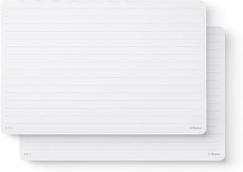 Notsu Bloc de notas de escritorio rayado, paquete de 2 almohadillas de mouse minimalistas a rayas con papel grueso de primera calidad, pequeño 5.5 x