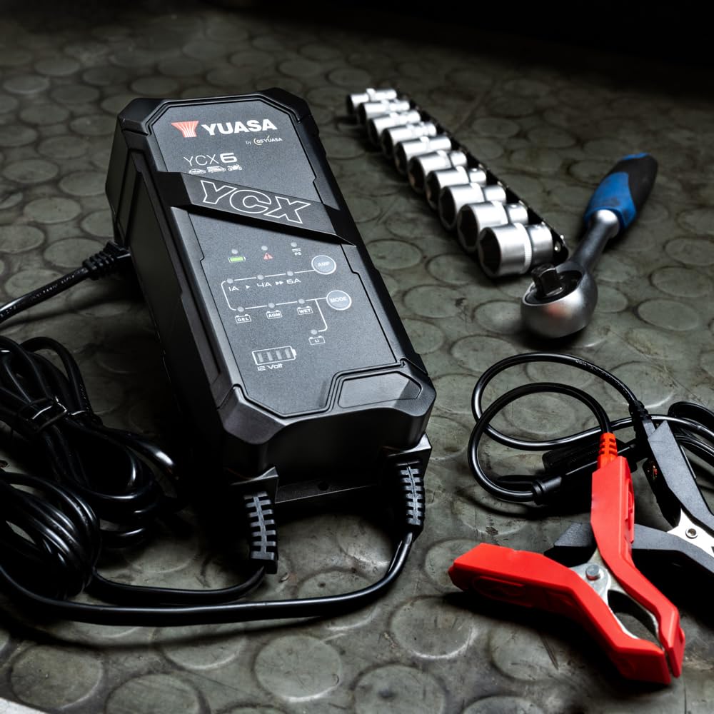 Yuasa YCX6 12 V 6 A batteria per auto, furgone e moto Smart Charger