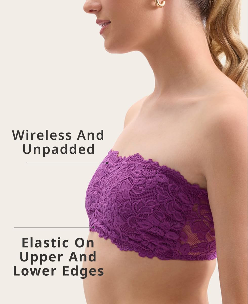 JENNY JEN Women's Amber Bandeau Bra with Adjustable Straps, Unpadded & Unlined Wireless Tube Top Bralette, Everyday Lingerie - Image 4