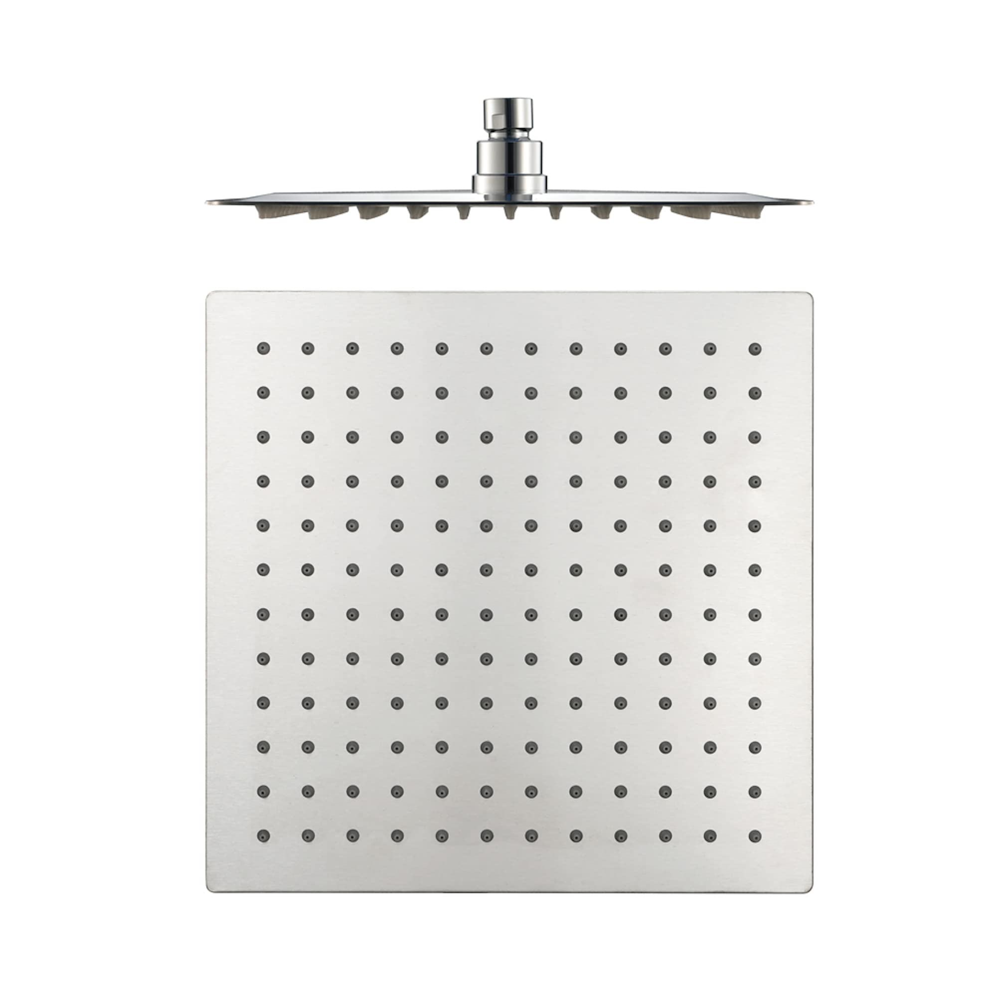 ENKI, R24, Square Ultra Slim Shower Head Stainless Steel Large 300mm, Chrome Fixed Shower Heads, Ball Joint, High Pressure Shower Head