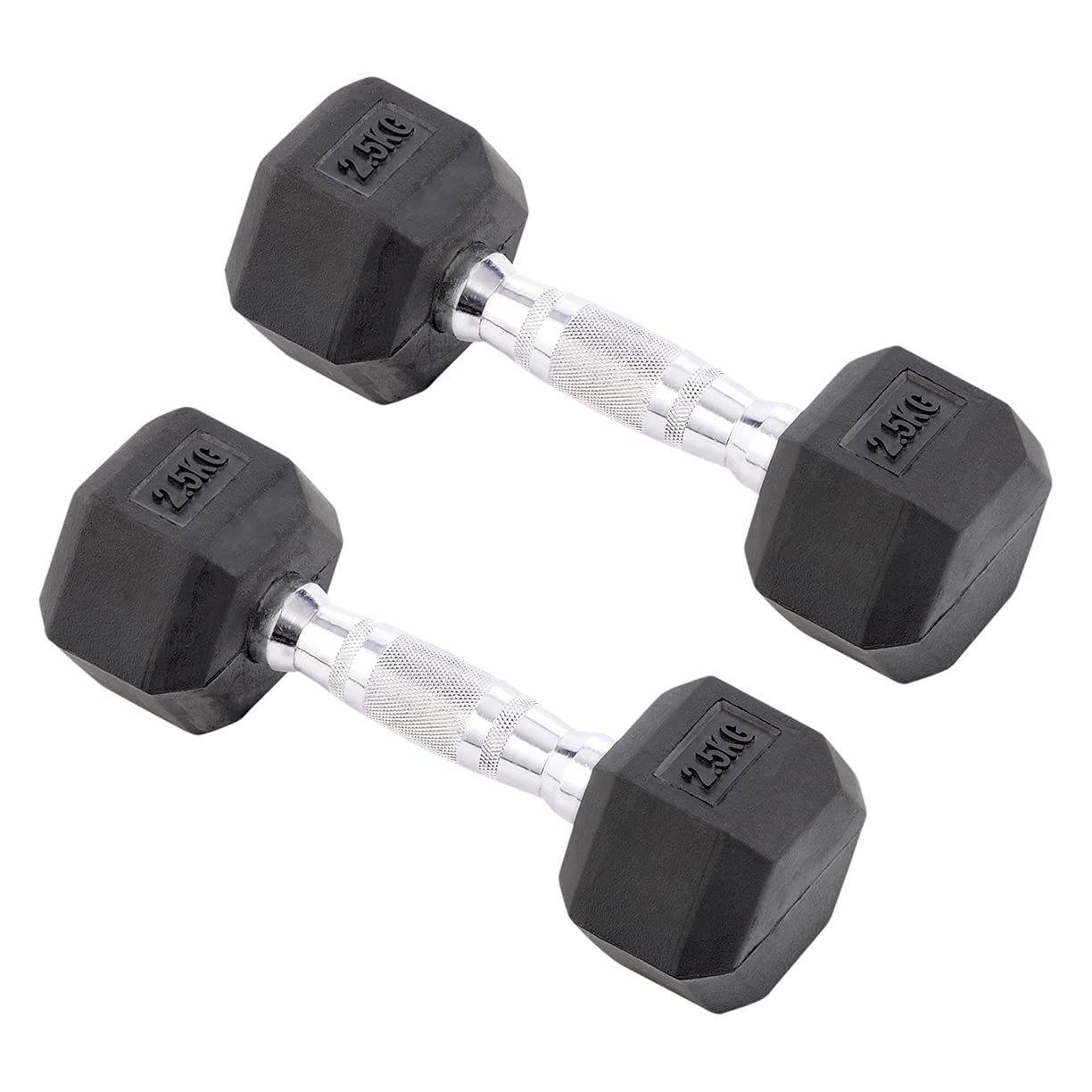 Hex Dumbbells 10kg | 12.5kg | 15kg | 20kg | Singles and Pairs | Weights (2.5Kg x2 (Pair))