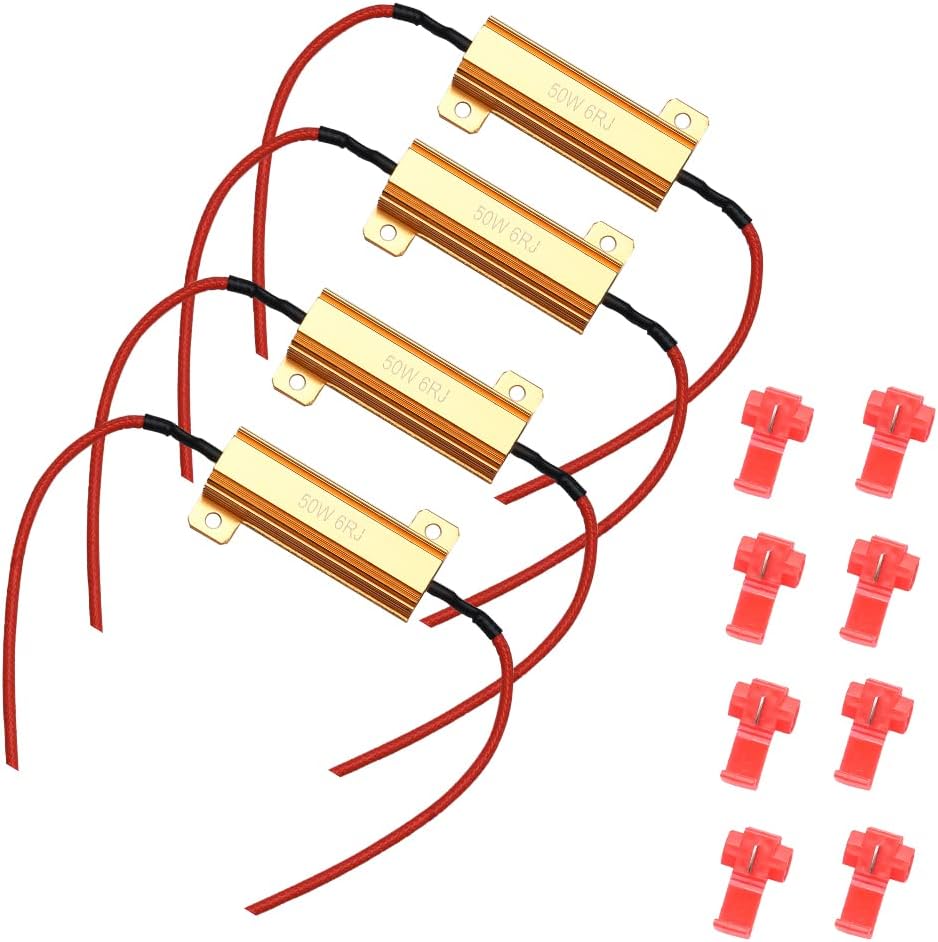 50W 6ohm Load Resistors KEEBAPOO 4Pcs Led Load Resistors for Led Turn