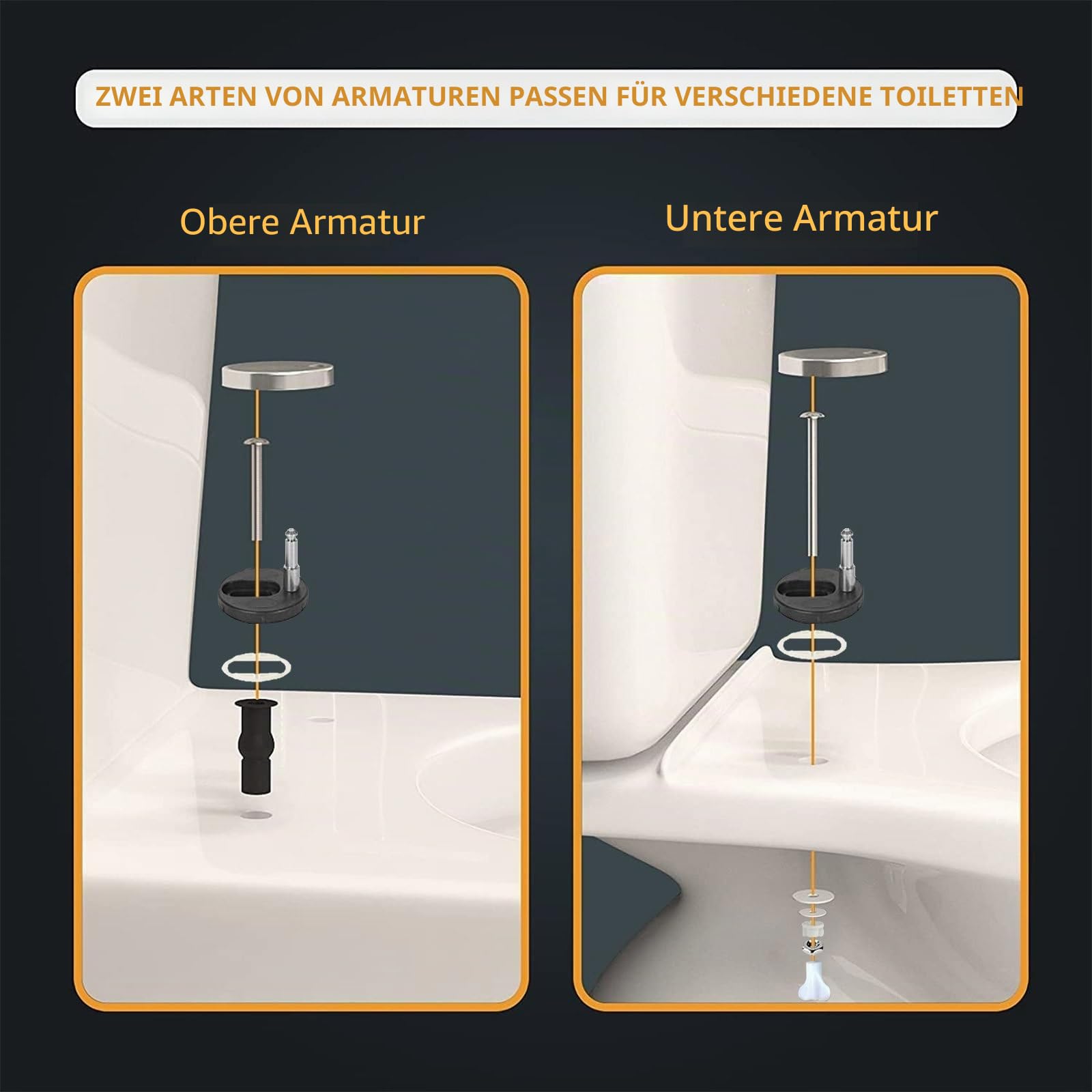 WC-Sitz Heavy Duty Glitzer-Toilettensitz Soft Close mit Schnellverschluss, Einfache Befestigung Oben/unten, Klobrille Harzmaterial(Gold)