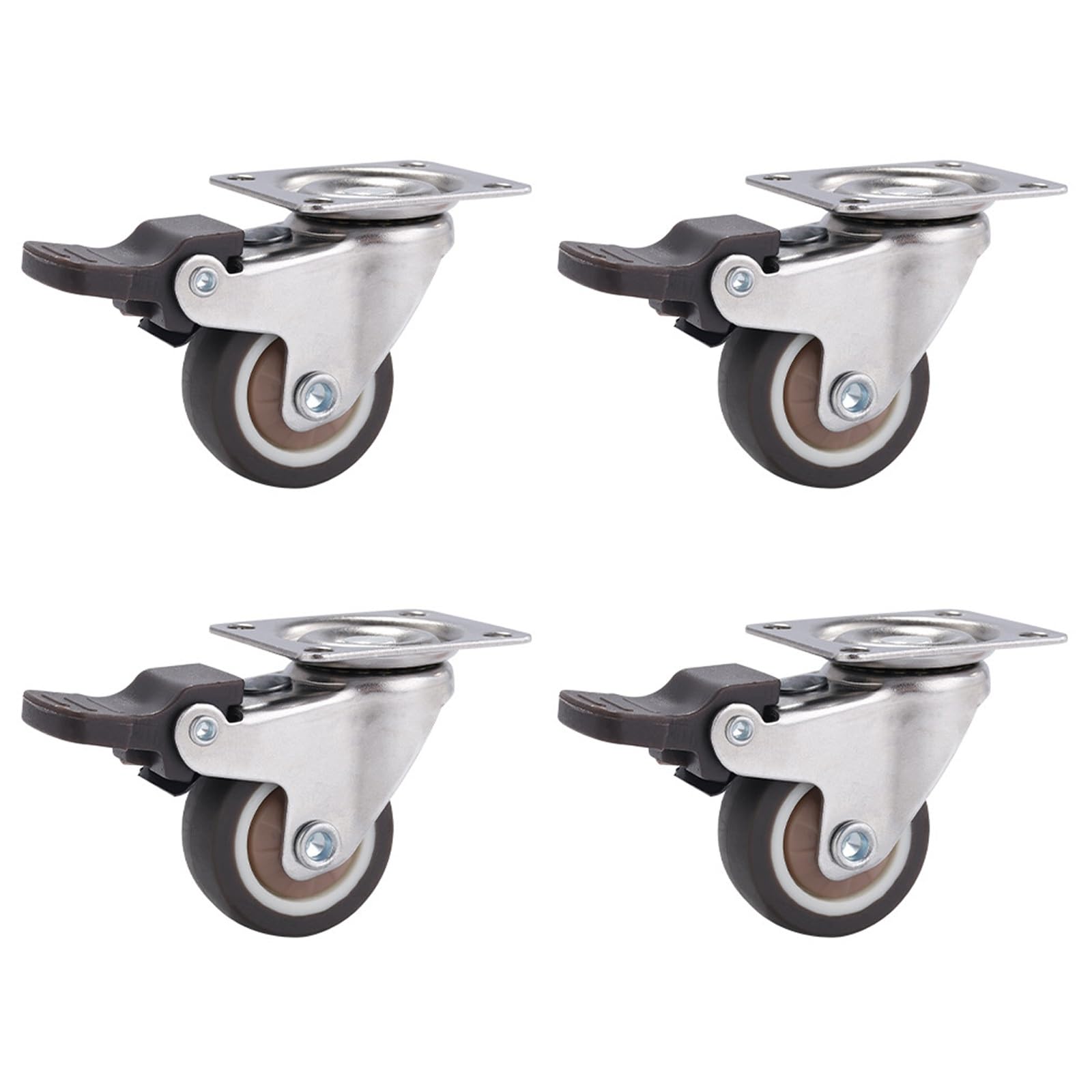 Roulettes pivotantes avec frein lot de 4 pour pieds de meubles industriels