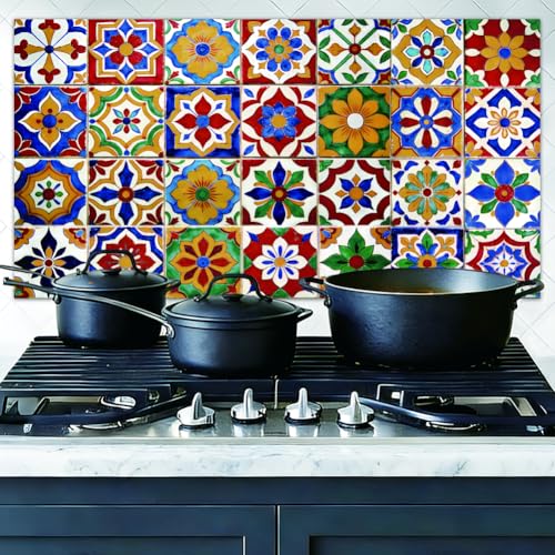Calcomanías de pared impermeables y lavables para proteger el salpicadero de cocina 5
