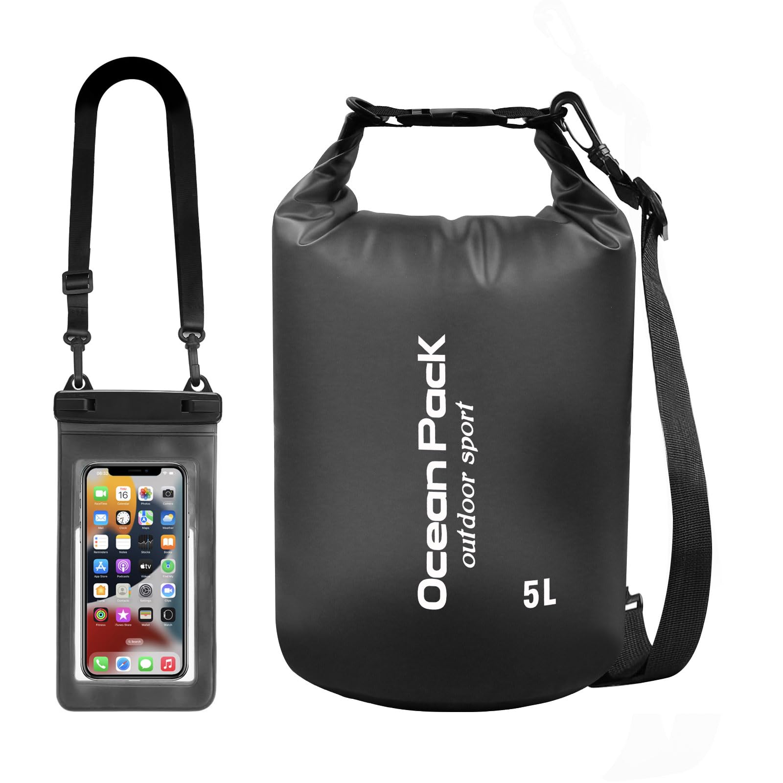Yixinhe Premium Waterproof Bags, 10L 5L 2L Dry Bag with Waterproof Phone Pouch and Long Adjustable Shoulder Strap for Outdoor Activities and Water Sports, Travel, Camping, Hiking, Swimming, Boating