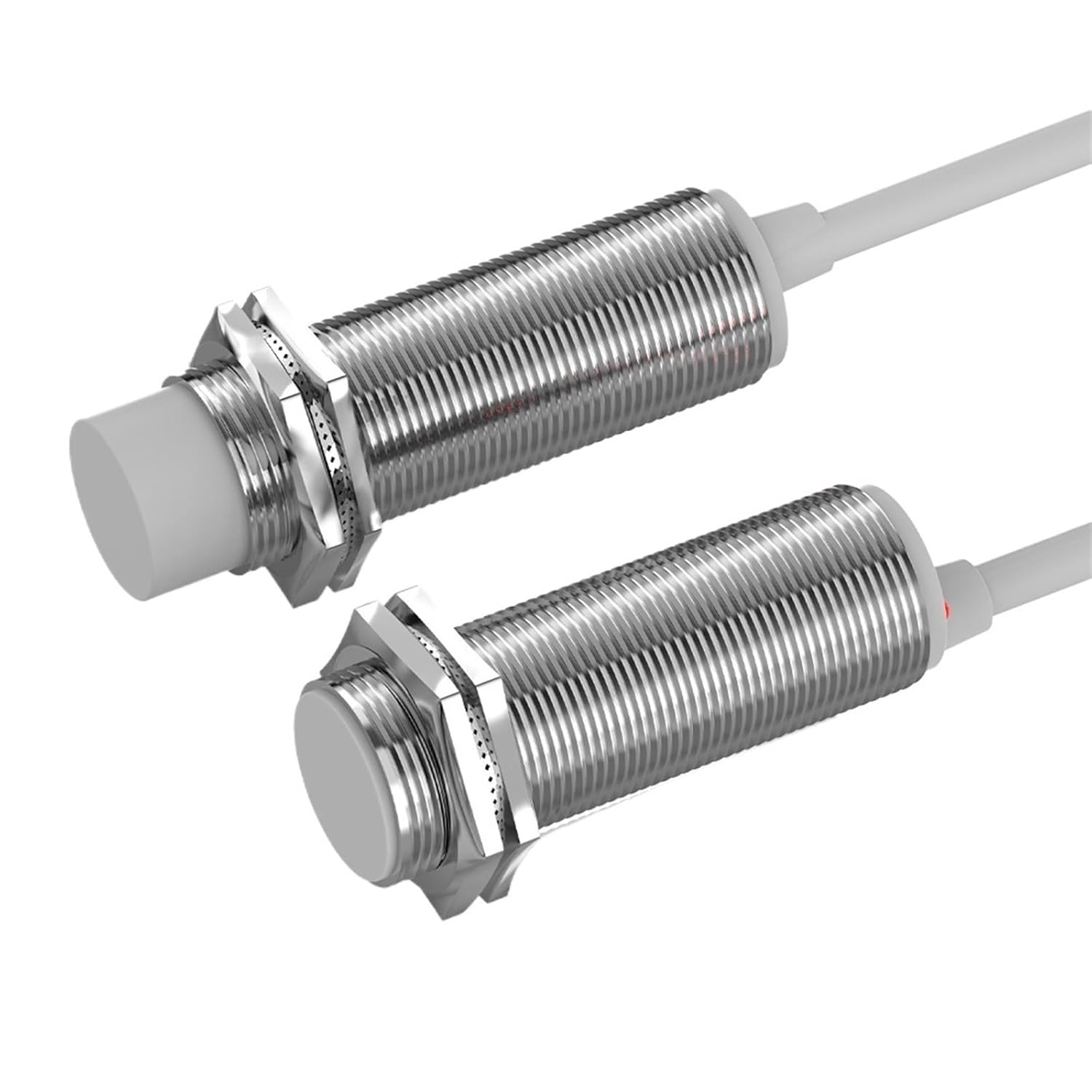 M18 Capacitive Proximity Sensor 10-30V 3 Wires NPN PNP NO NC Flush Non-Flush Non-Metal Sensing Switch with 2m Cable(10MM AC 2-Wire NC)