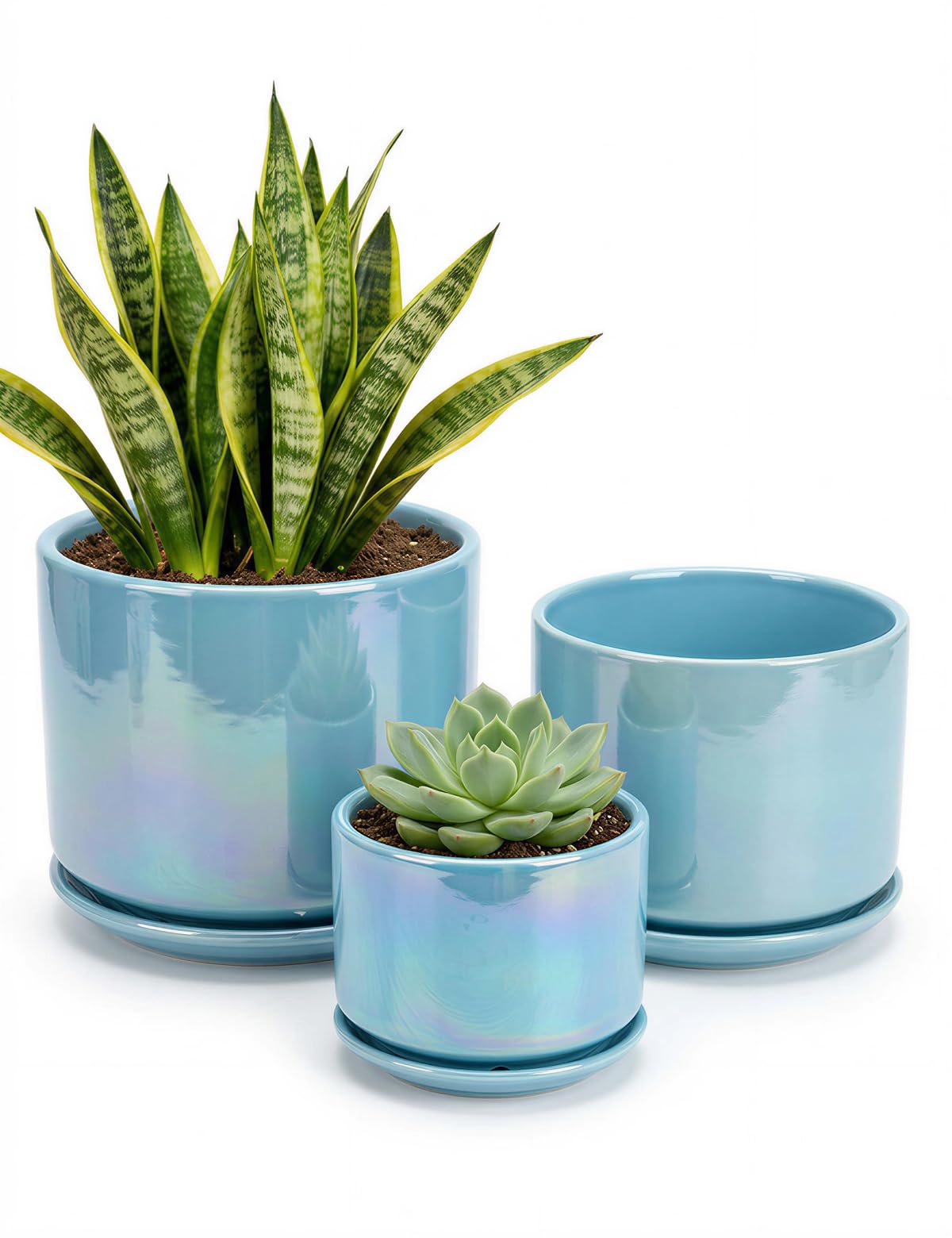 EFISPSS Rainbow Pearl Glaze Ceramic Pots