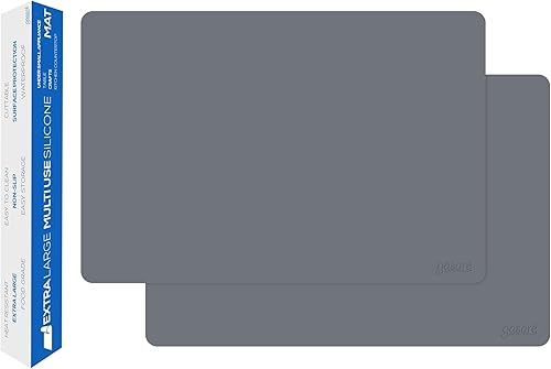 GASARÉ, Juego de 2 alfombrillas de silicona extra grandes, gruesas, para encimera de cocina, resistentes al calor, protector de encimera,