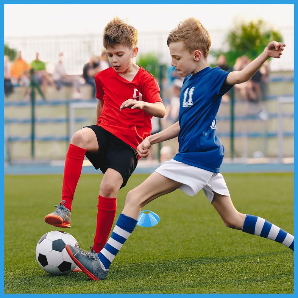 Plot Sport - Lot de 15 Cônes d'Entraînement en PE Souple - 5 Couleurs Vives - pour Football, Rugby, Fitness et Entraînement - 3