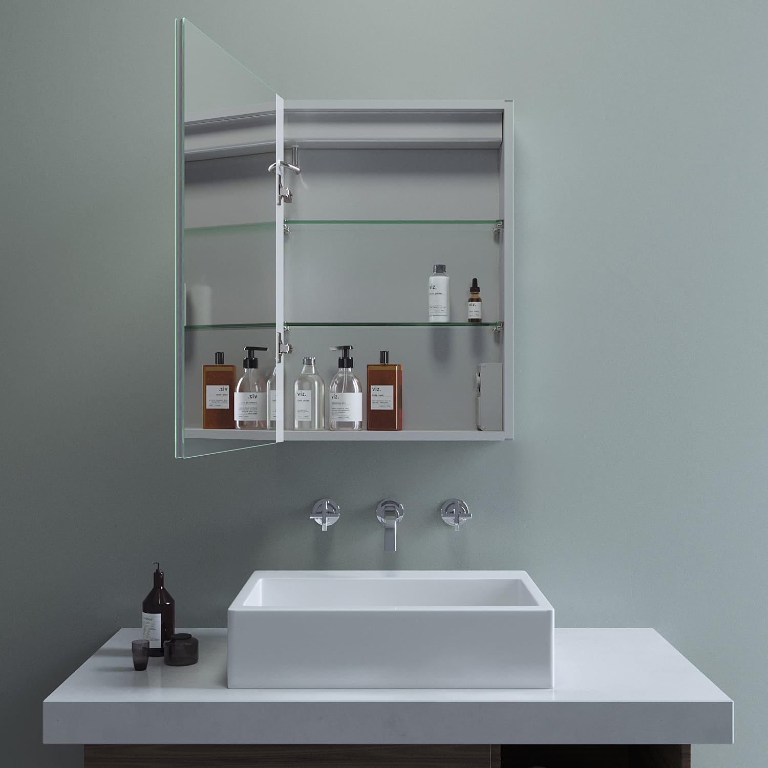 LED-Spiegelschrank Fürs Badezimmer (71,1x50,8 Cm): Mit Anti-Beschlag, Steckdosen, USB & Verstellbaren Regalen