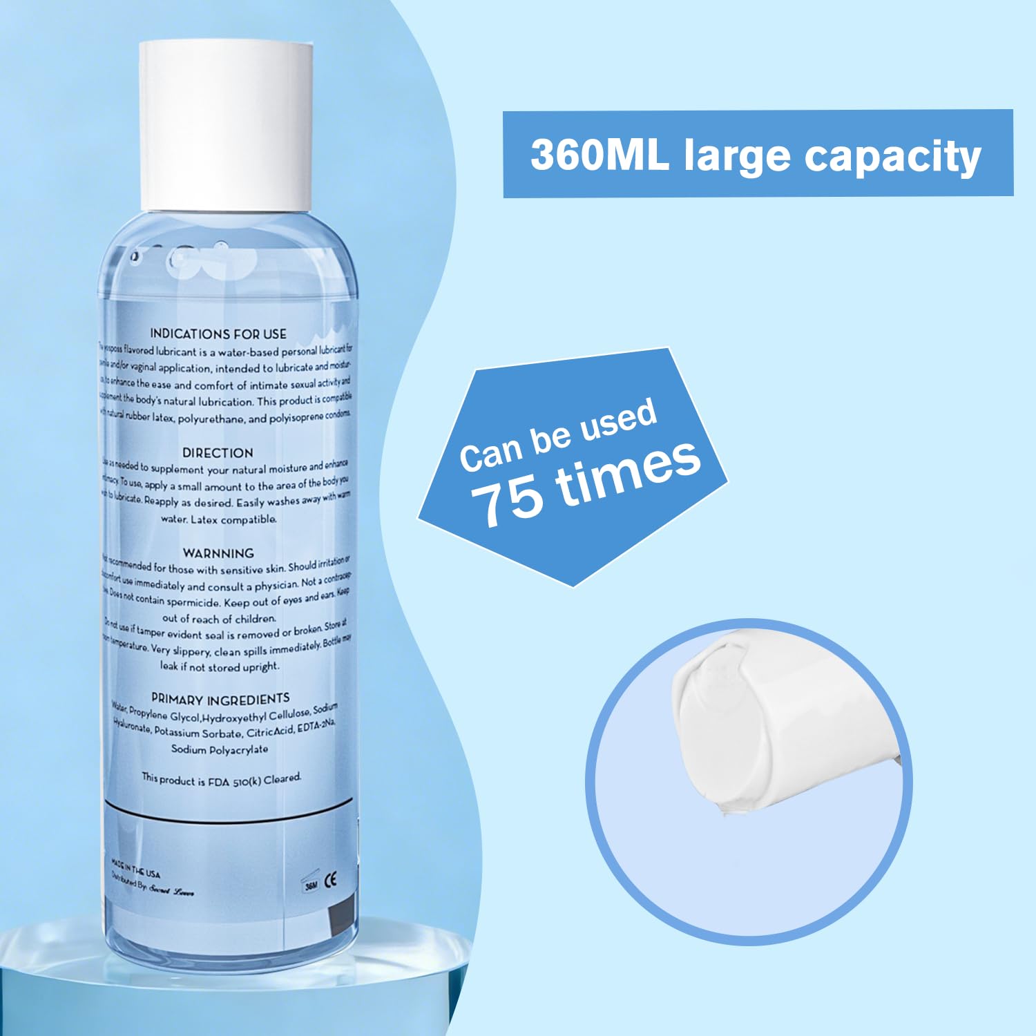 Secret Lover Water-Based Cum Lube Synthetic Semen, Smooth Long-Lasting Thick Creamy Personal Lubricant for Women Men, Natural Ingredients Anal Comfort Lubricants for Privacy, 8 Fl Oz: 12 Fl Oz (Pack of 1)