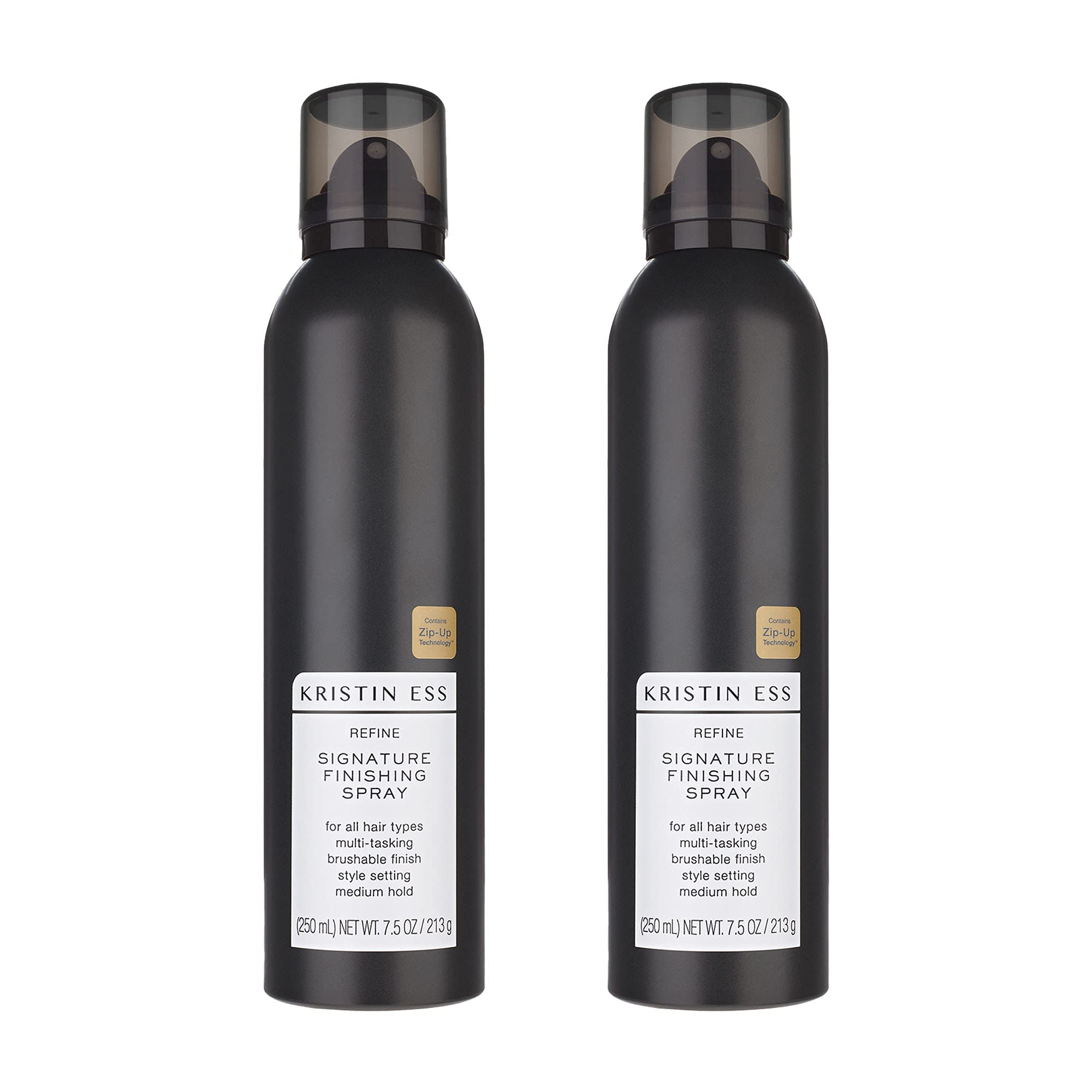 Kristin Ess Hair Refine Signature Finishing Hairspray - Flexible Hold, Brushable Texture, Style Support for All Hair Types - Vegan, 7.5 oz (Pack of 2)