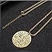 ALEXTINA Men's Stainless Steel Round Muslim Shahada Islam Allah Pendant Necklace with Chain Gold-Tone