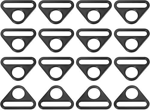 uxcell Ajustador de hebilla triangular, triángulo de anillos D ajustador triángulo con barra giratoria clip para bolsa de correas