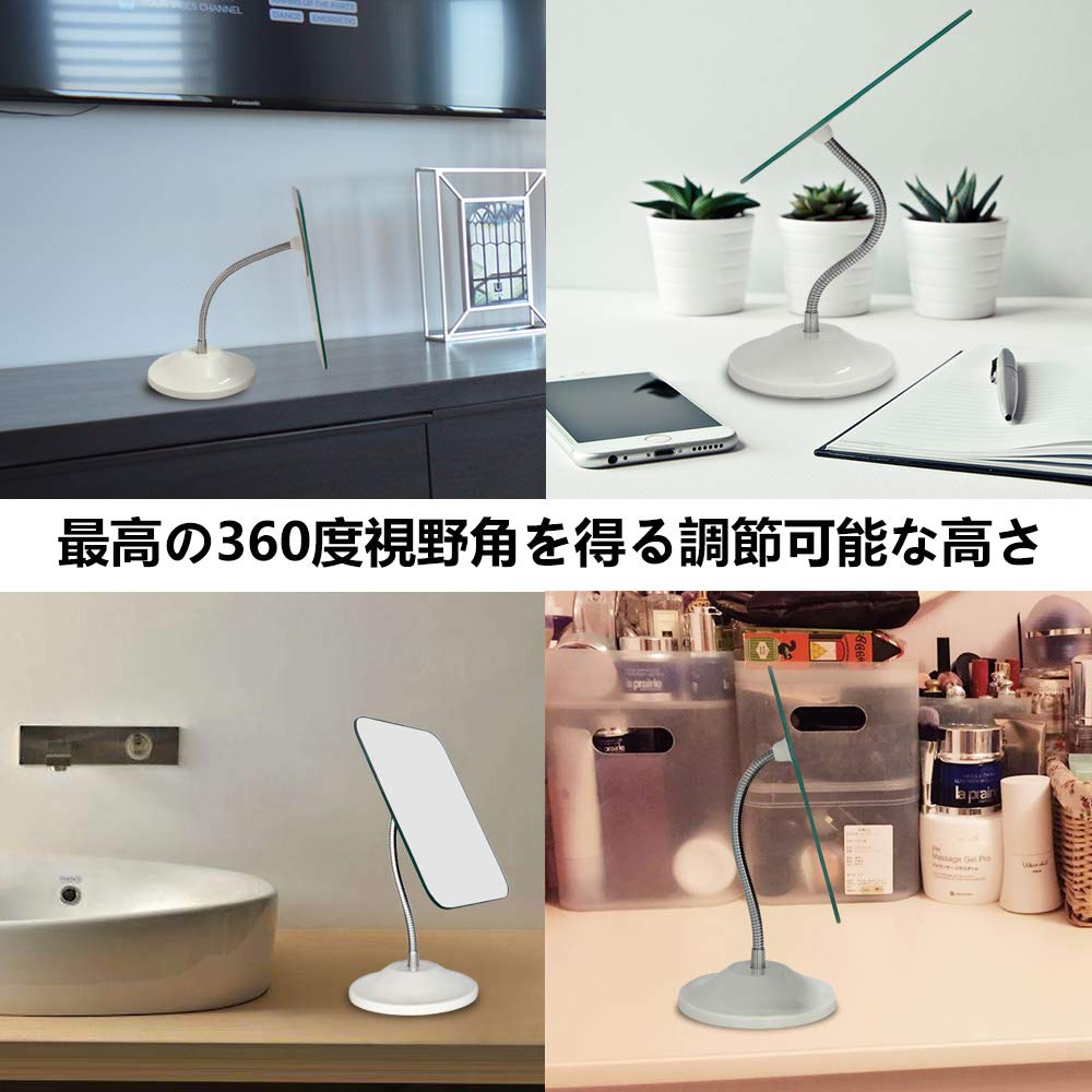 Amazon.co.jp: YEAKE 鏡 卓上 大きめ かがみ 卓上鏡 卓上ミラー 高さ